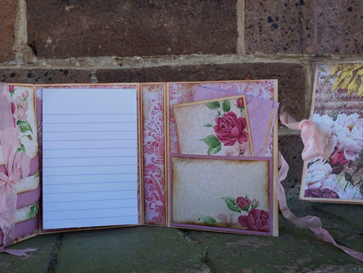 Handmade paper book and cards