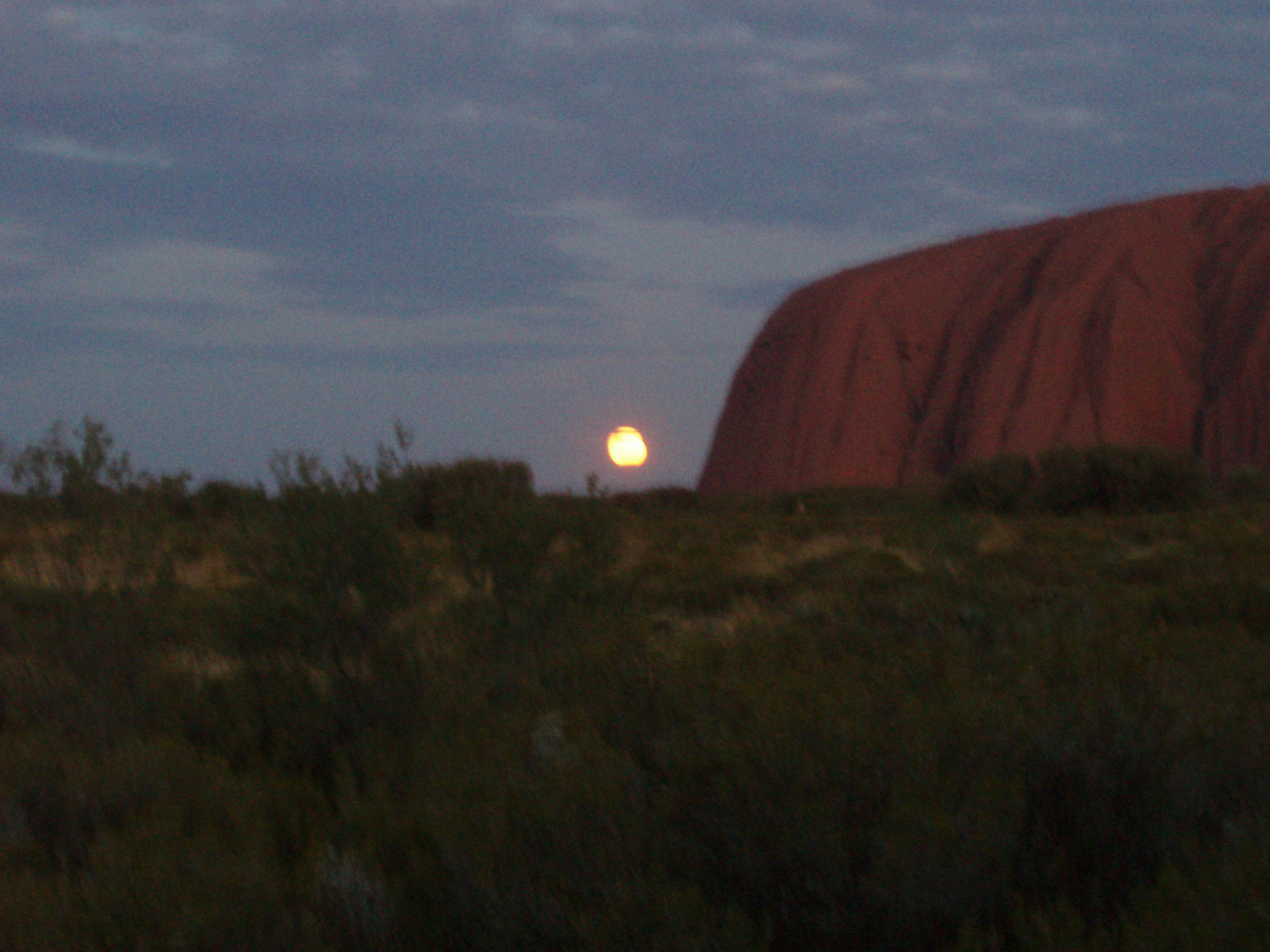 Moon rising over Uluru is awesome in the Red Centre