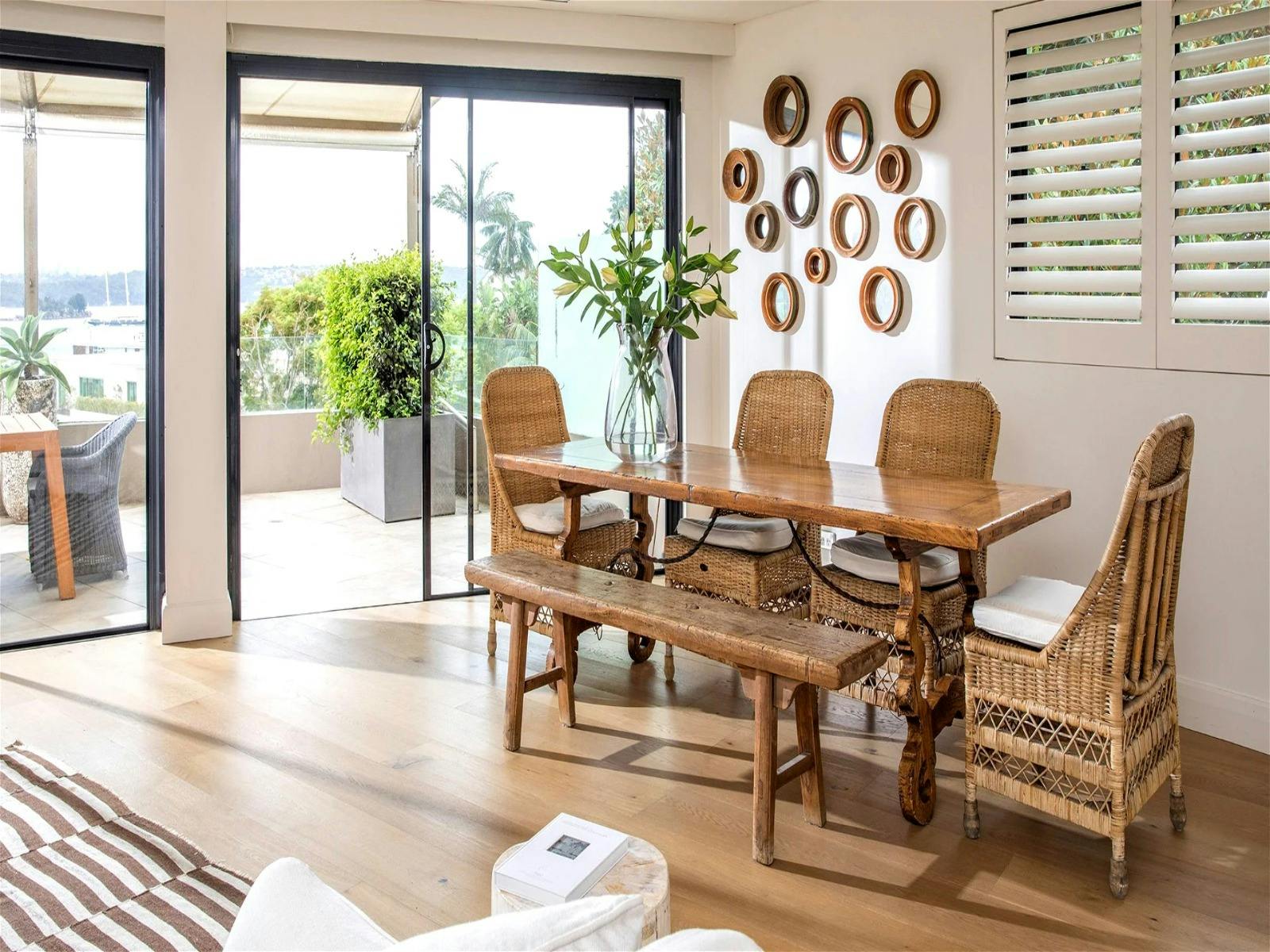 enjoy an alfresco dinner by the large outdoor dining table or sit down lounge style