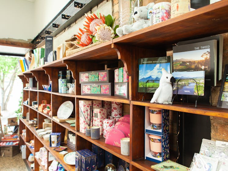 Bespoke giftware on c1930s shelving