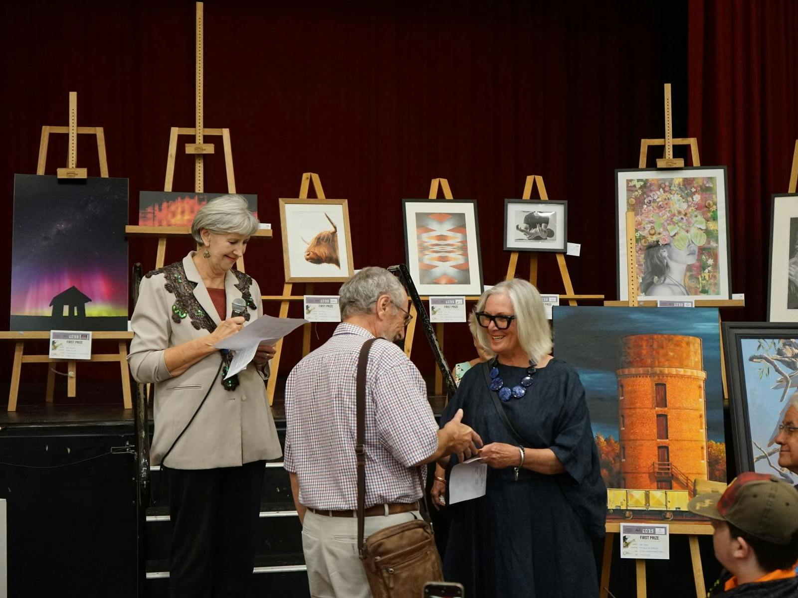 An artist receiving an award