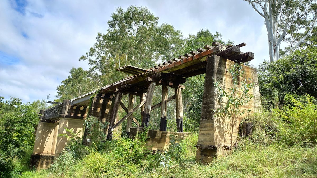 Stunning concrete and timber bridge on the Mt Debateable to Mundubbera section of the Trail.