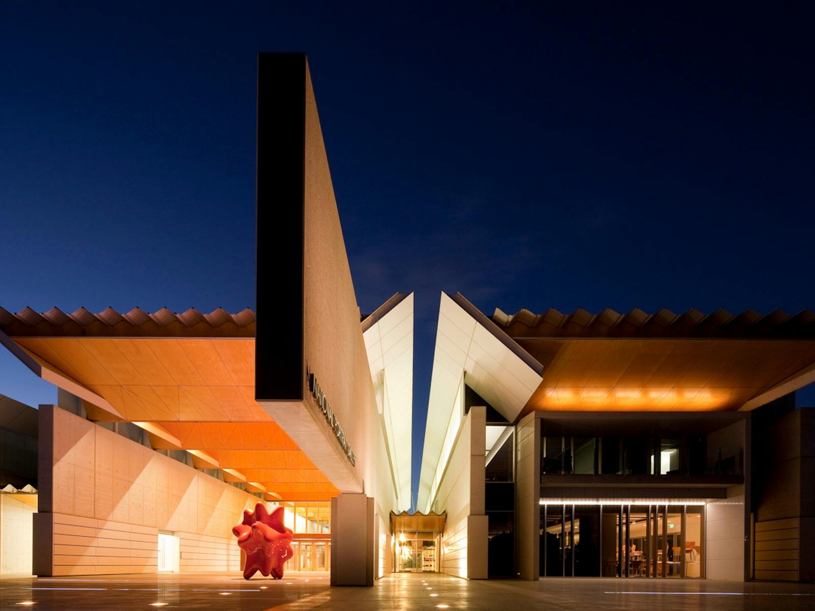 Gallery building at night