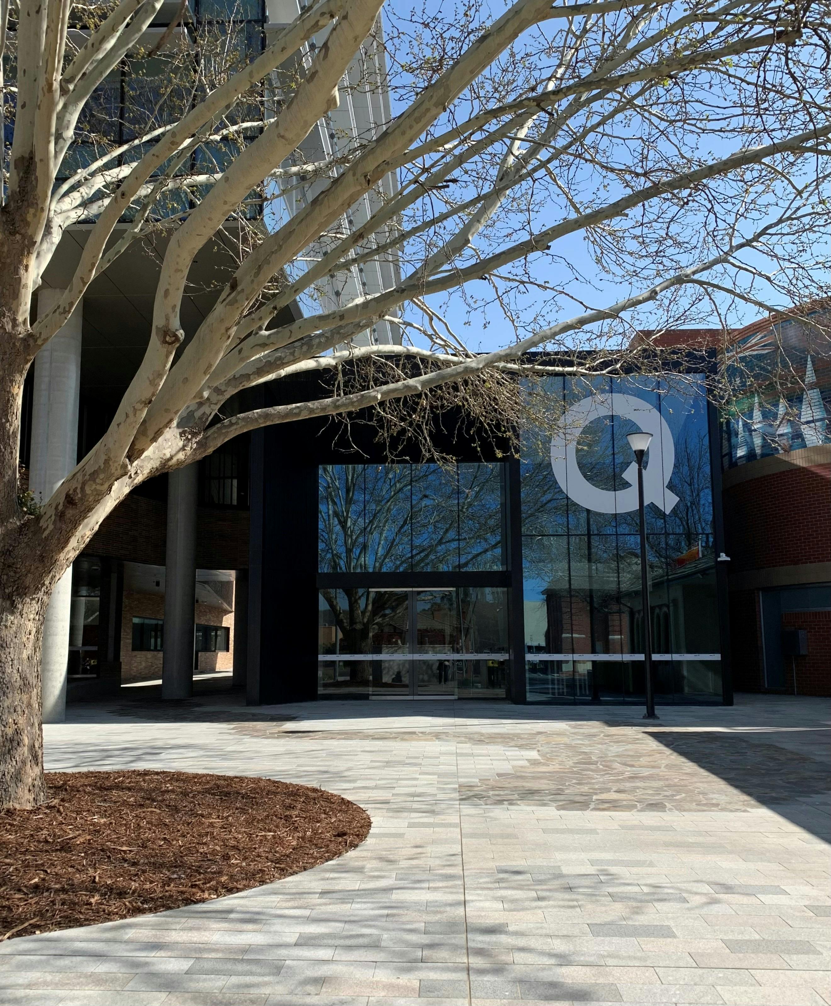 Exterior of LinQ Gallery and forecourt