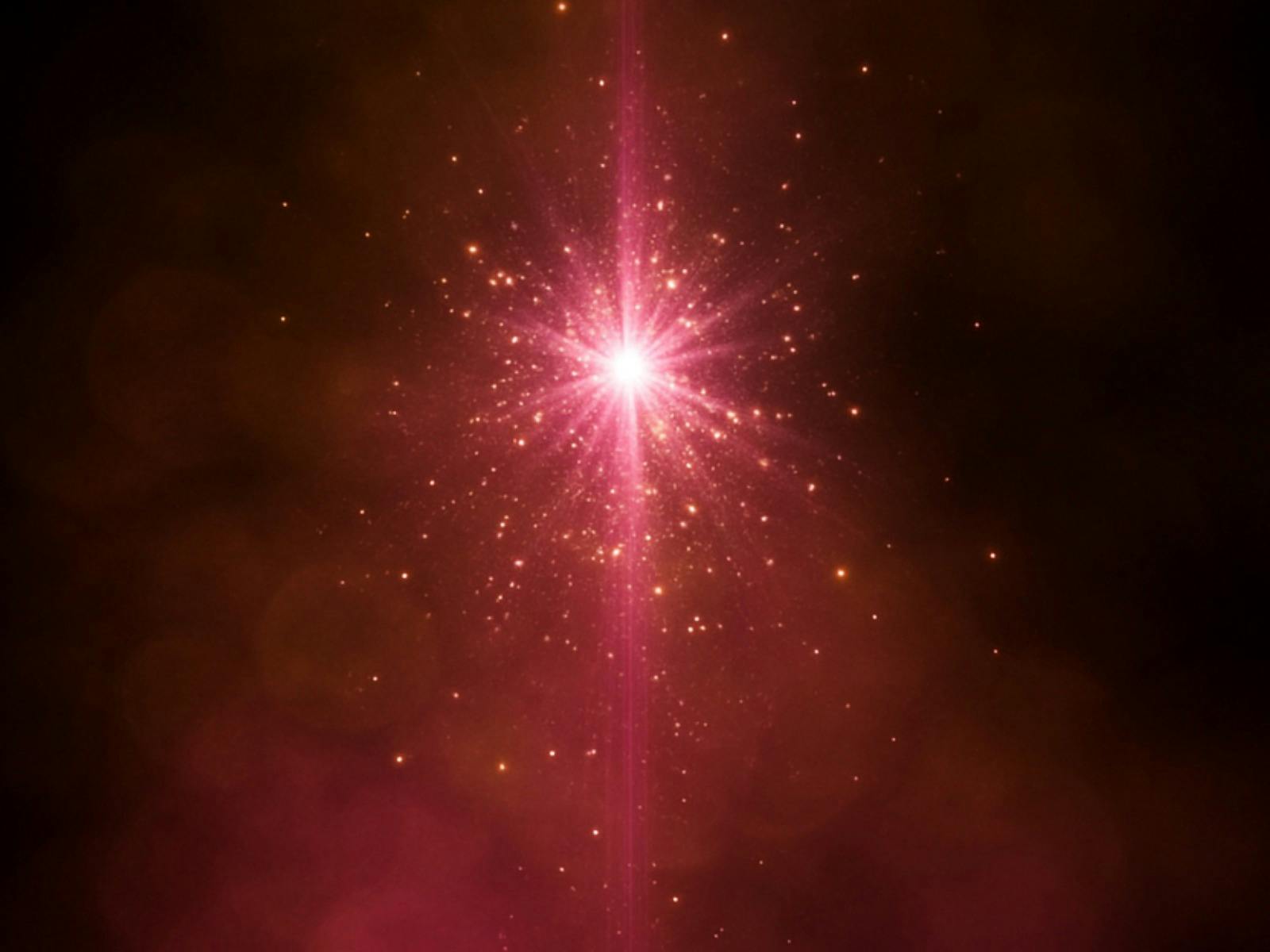 A red flare sparkling against a dark background