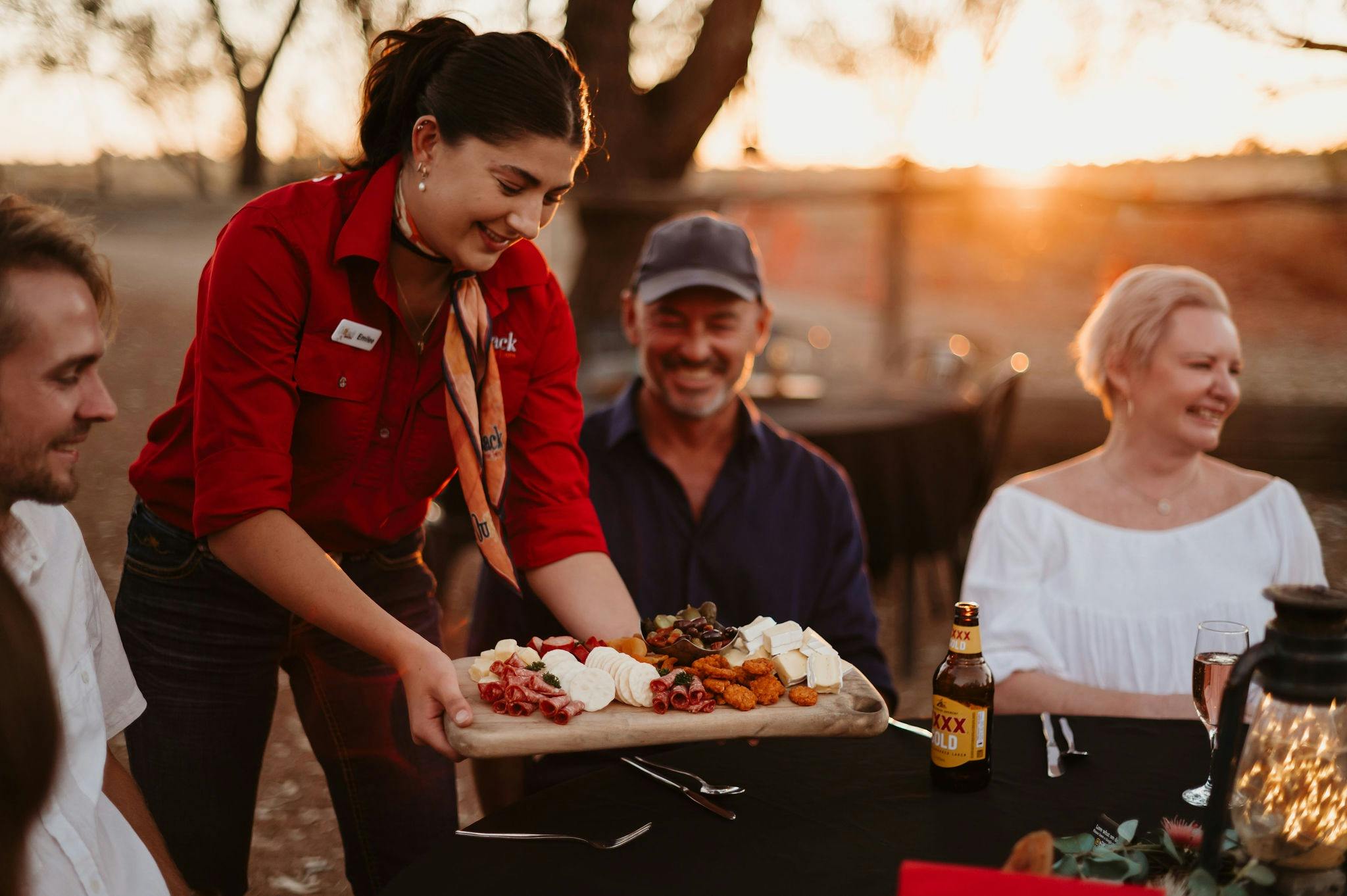 Sunset nibbles at Smithy's camp