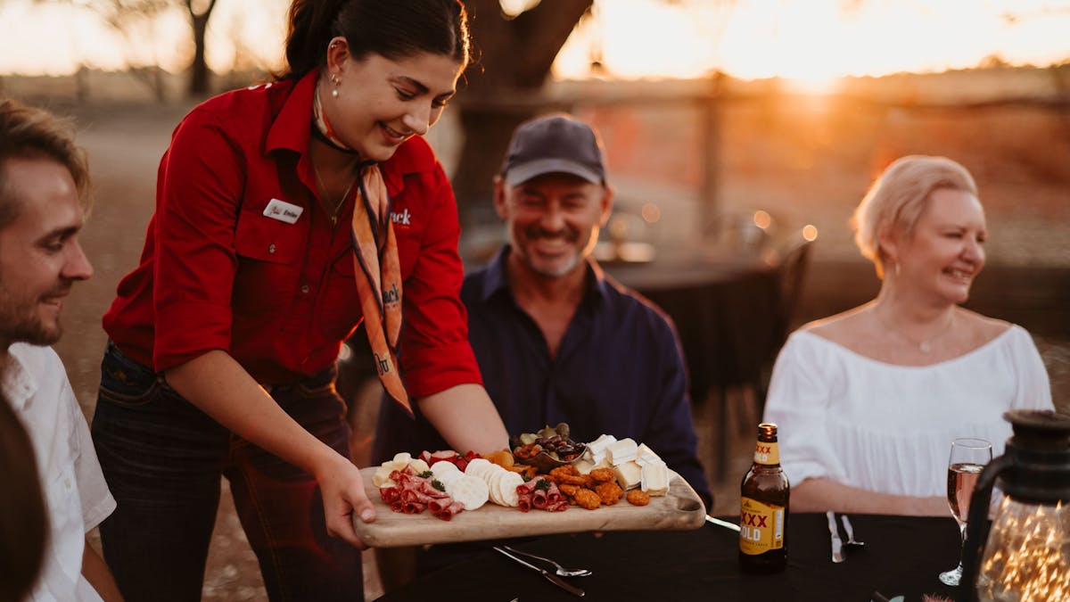 Sunset nibbles at Smithy's camp