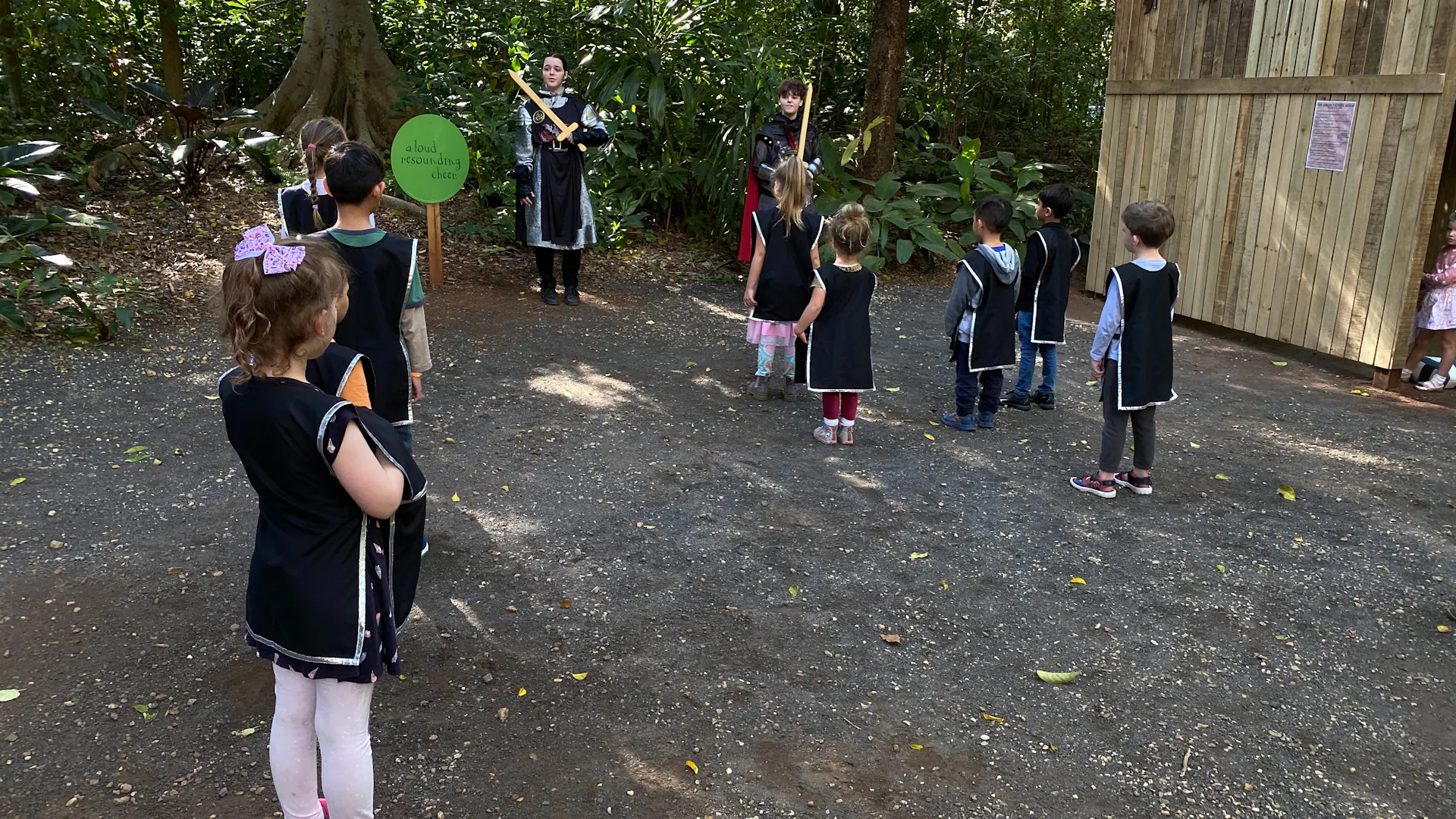 Group of kids enjoying Knight School in the rainforest