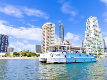 Beat the traffic and explore the Gold Coast with Hopo; stopping at Surfers Paradise, HOTA and more.