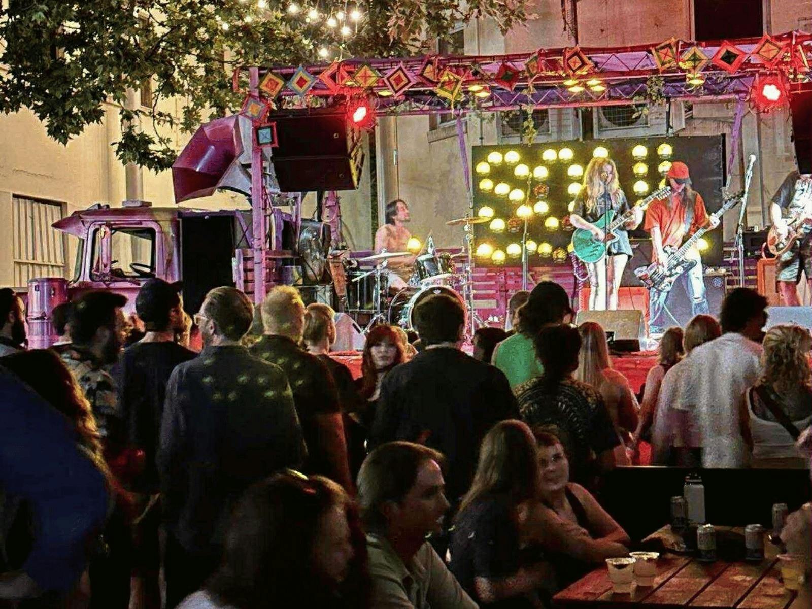 laneway full of people for festival