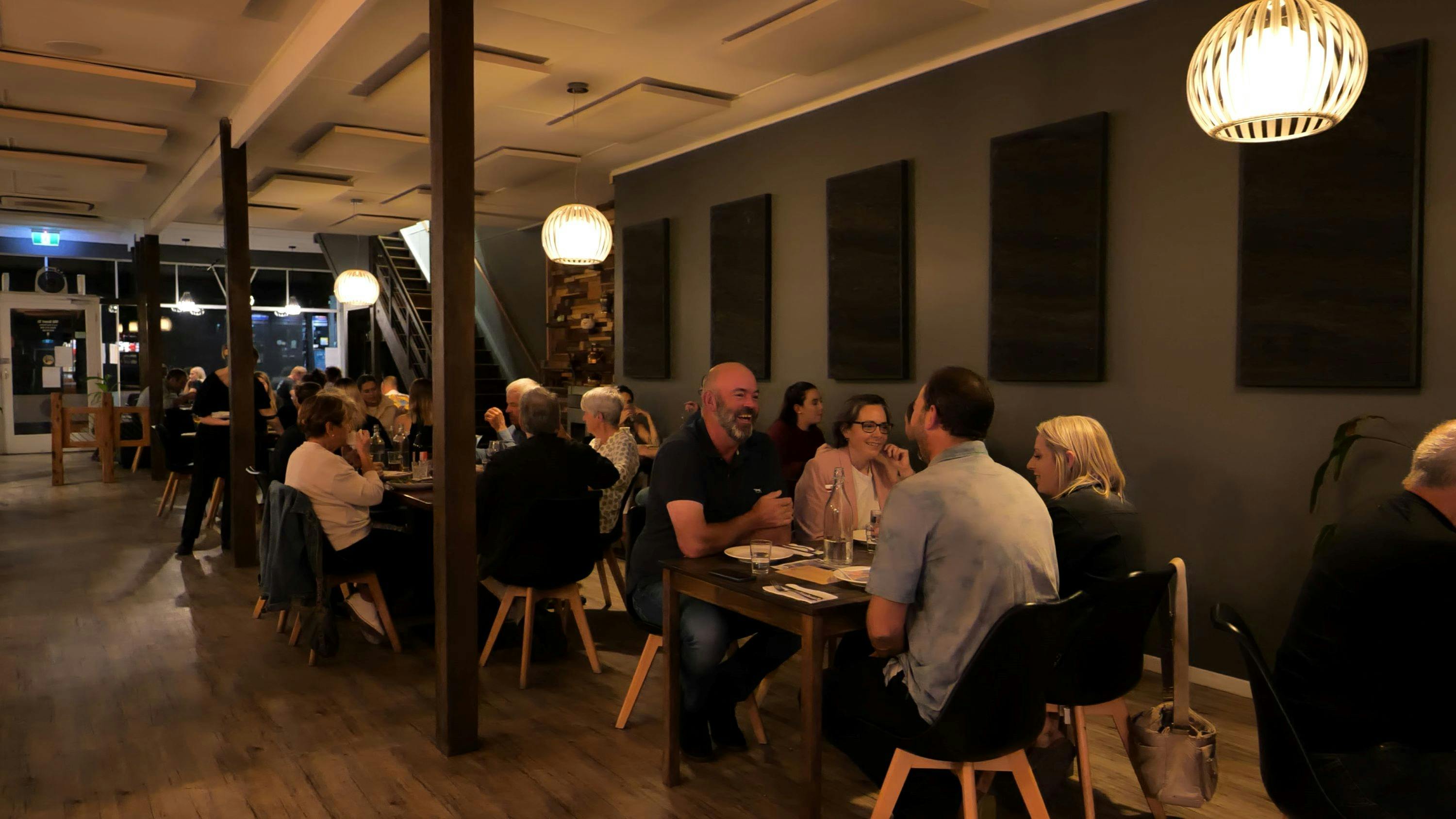 Customers enjoying dinner at Grant St Grocer