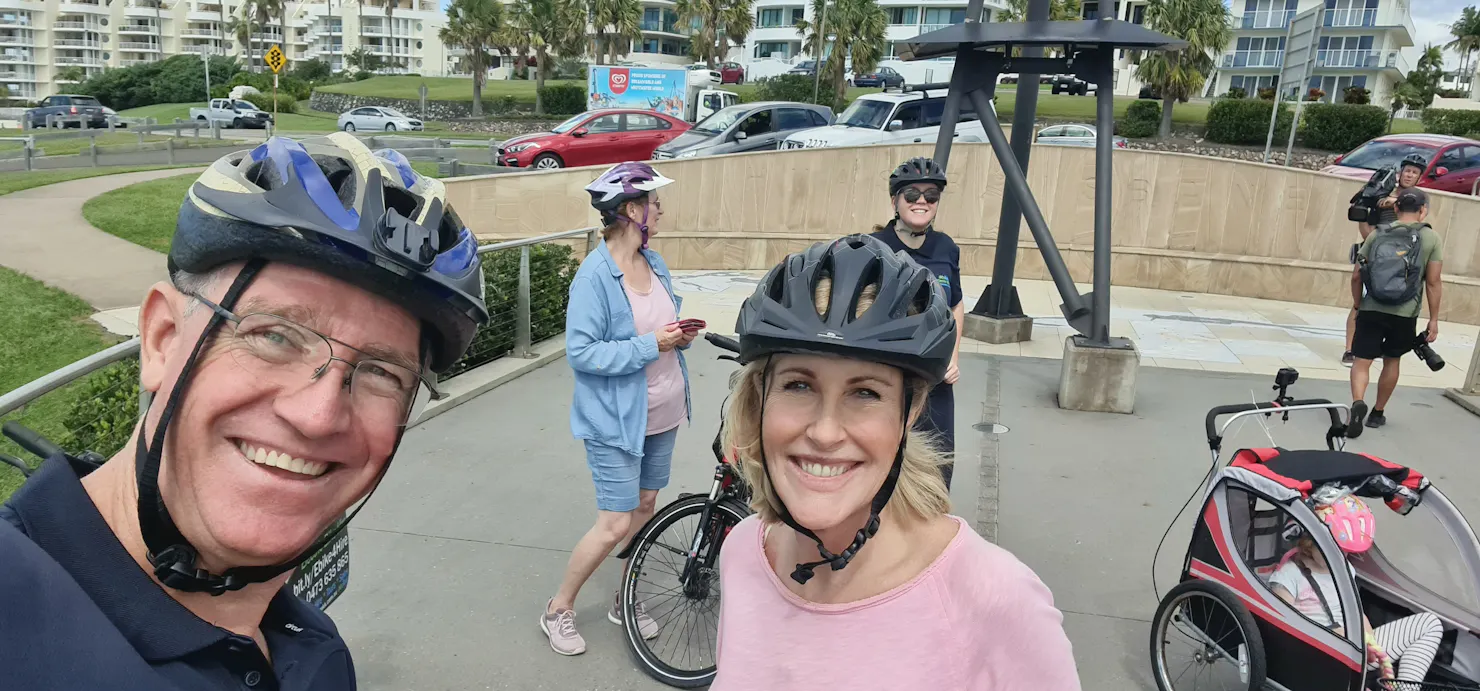 smiles at the lookout