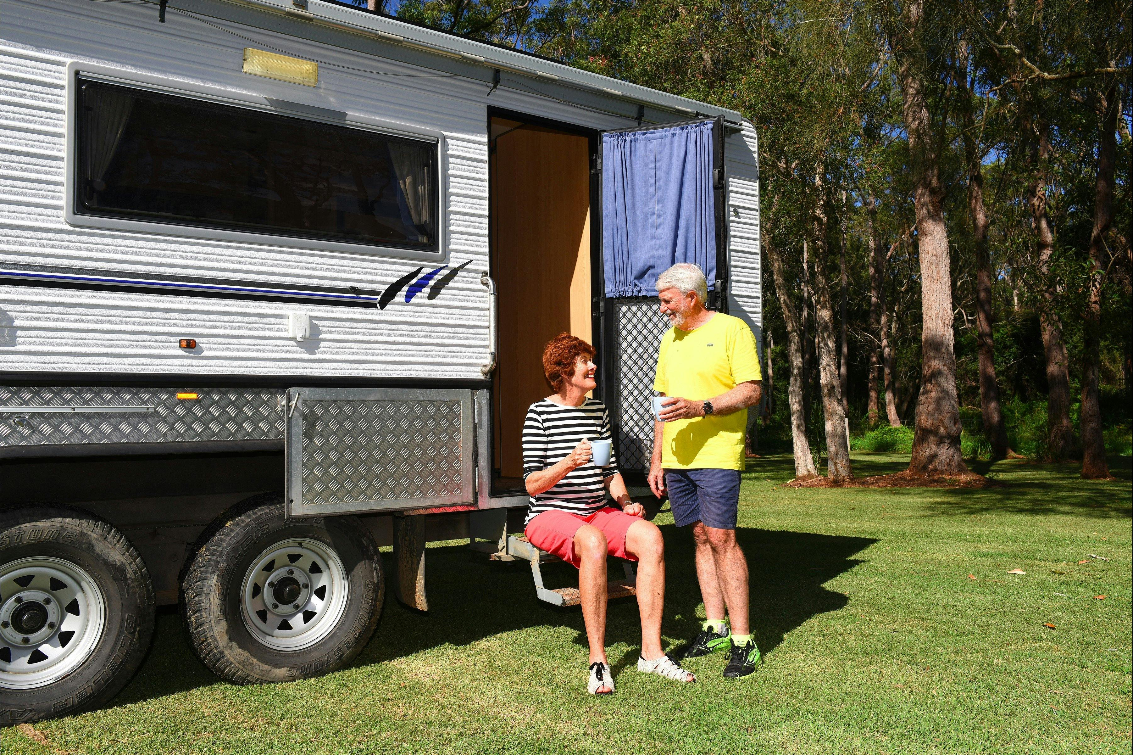 Flat grassy powered sites to park your caravan