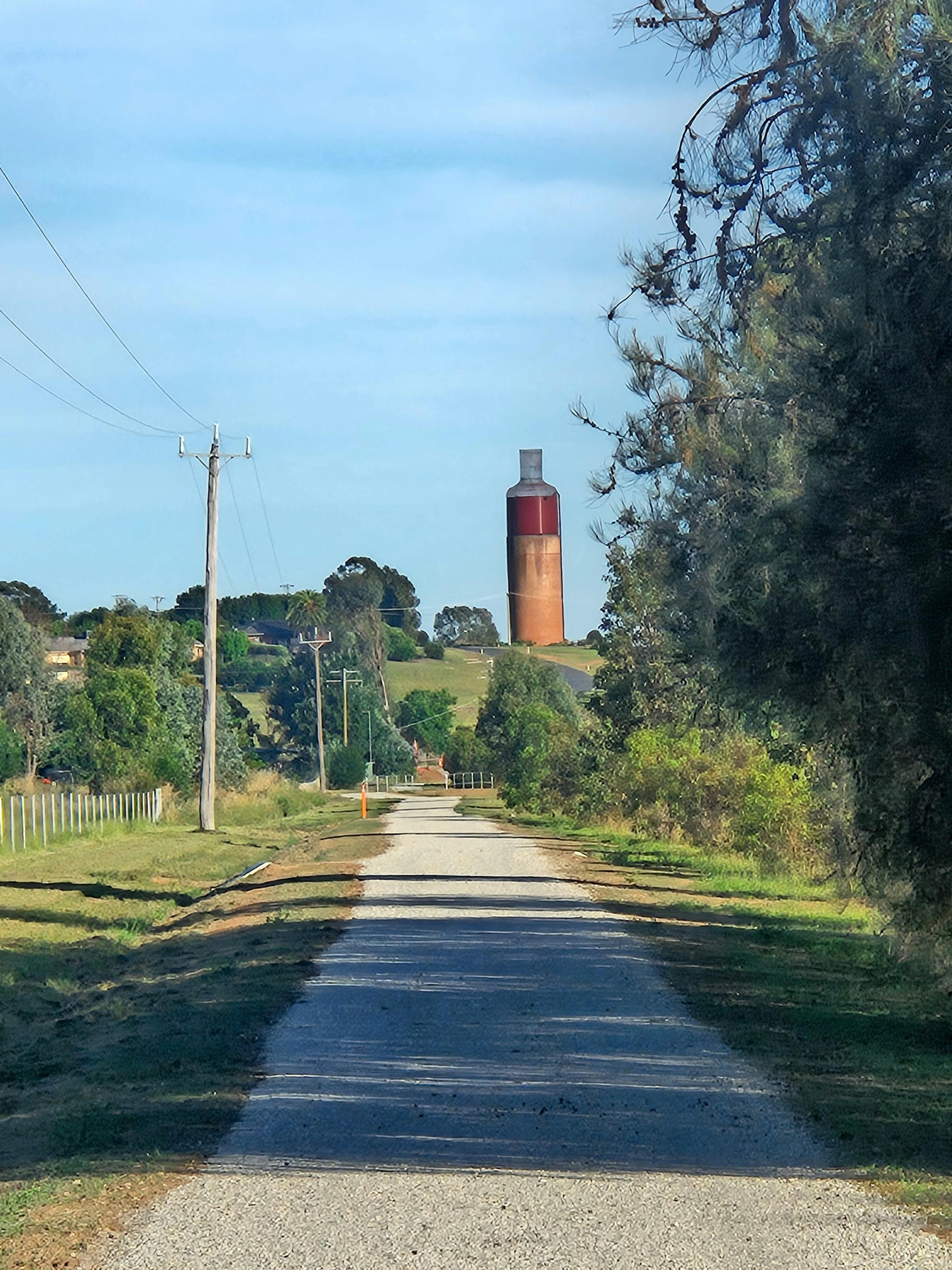 wine bottle and bike path