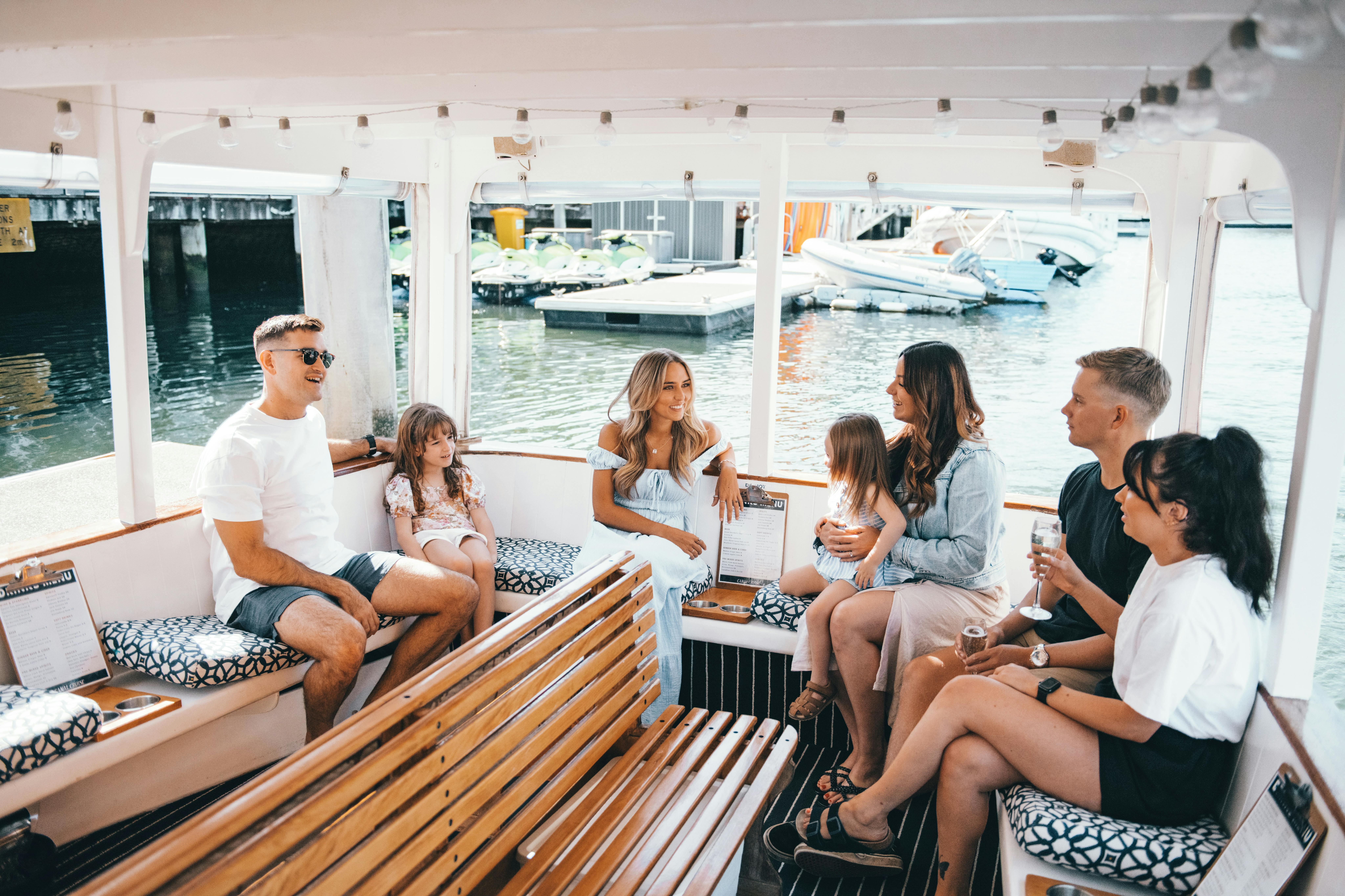 Family trip onboard the Mooloolaba Canal Cruise