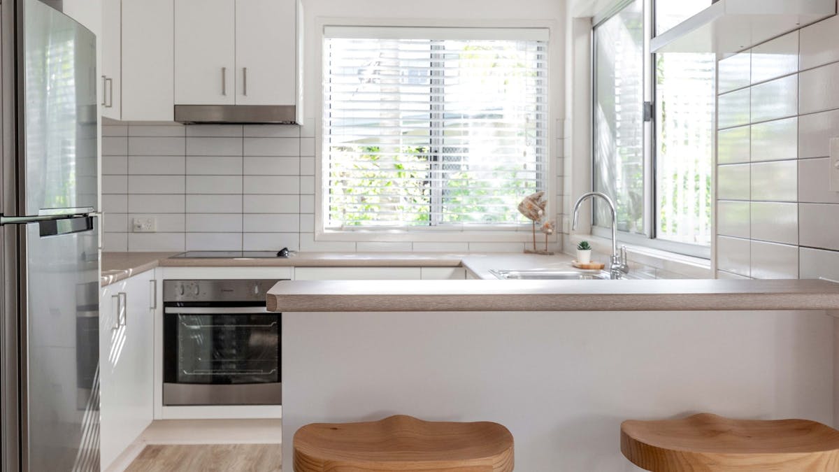 Fully integrated kitchen and dining area