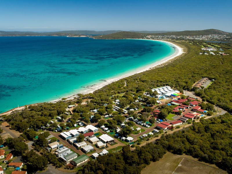 BIG4 Emu Beach Holiday Park aerial view looking towards Albany