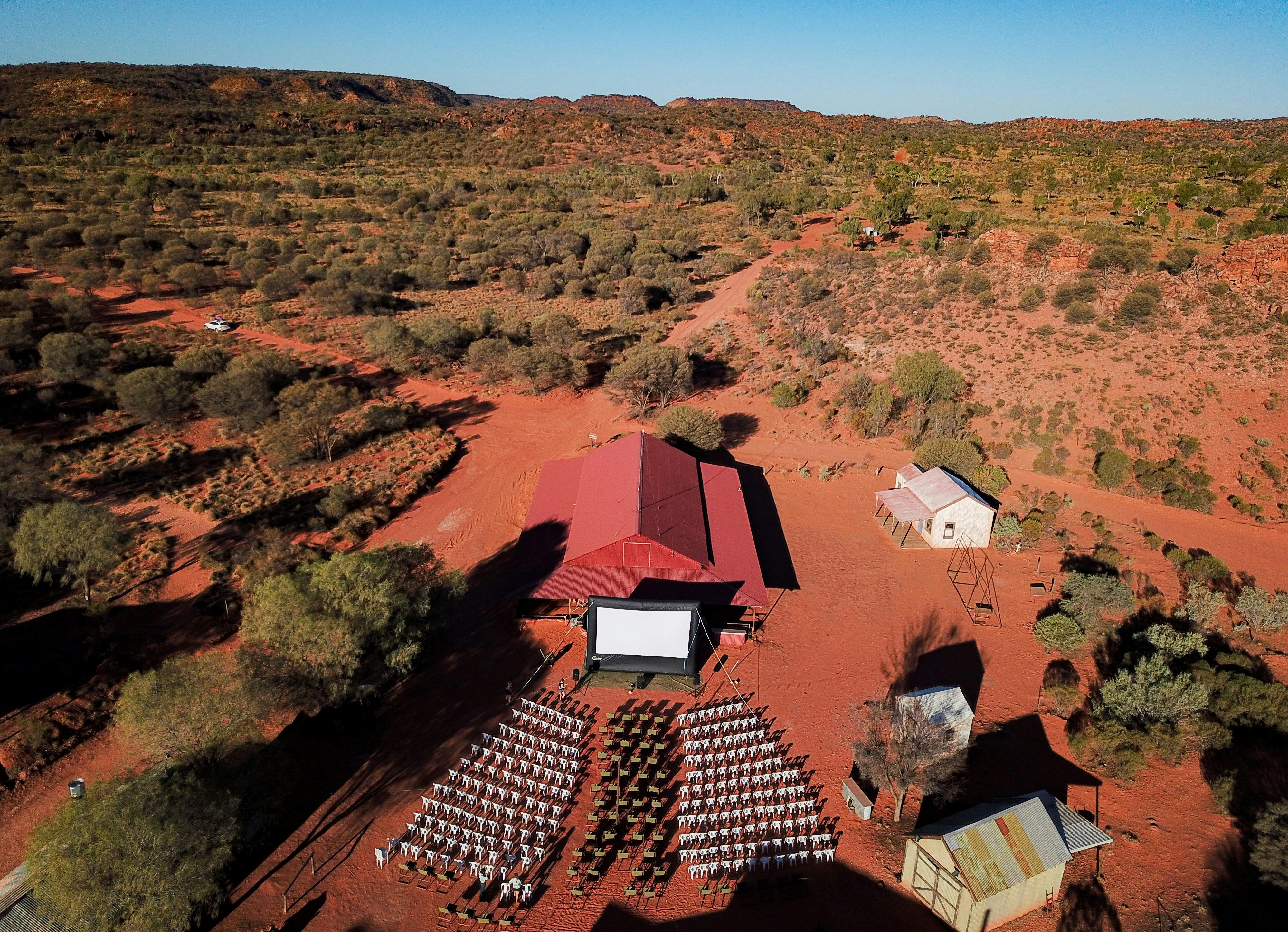 Photo of NTTFF in desert taken from drone