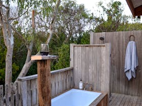 Outdoor bath and shower