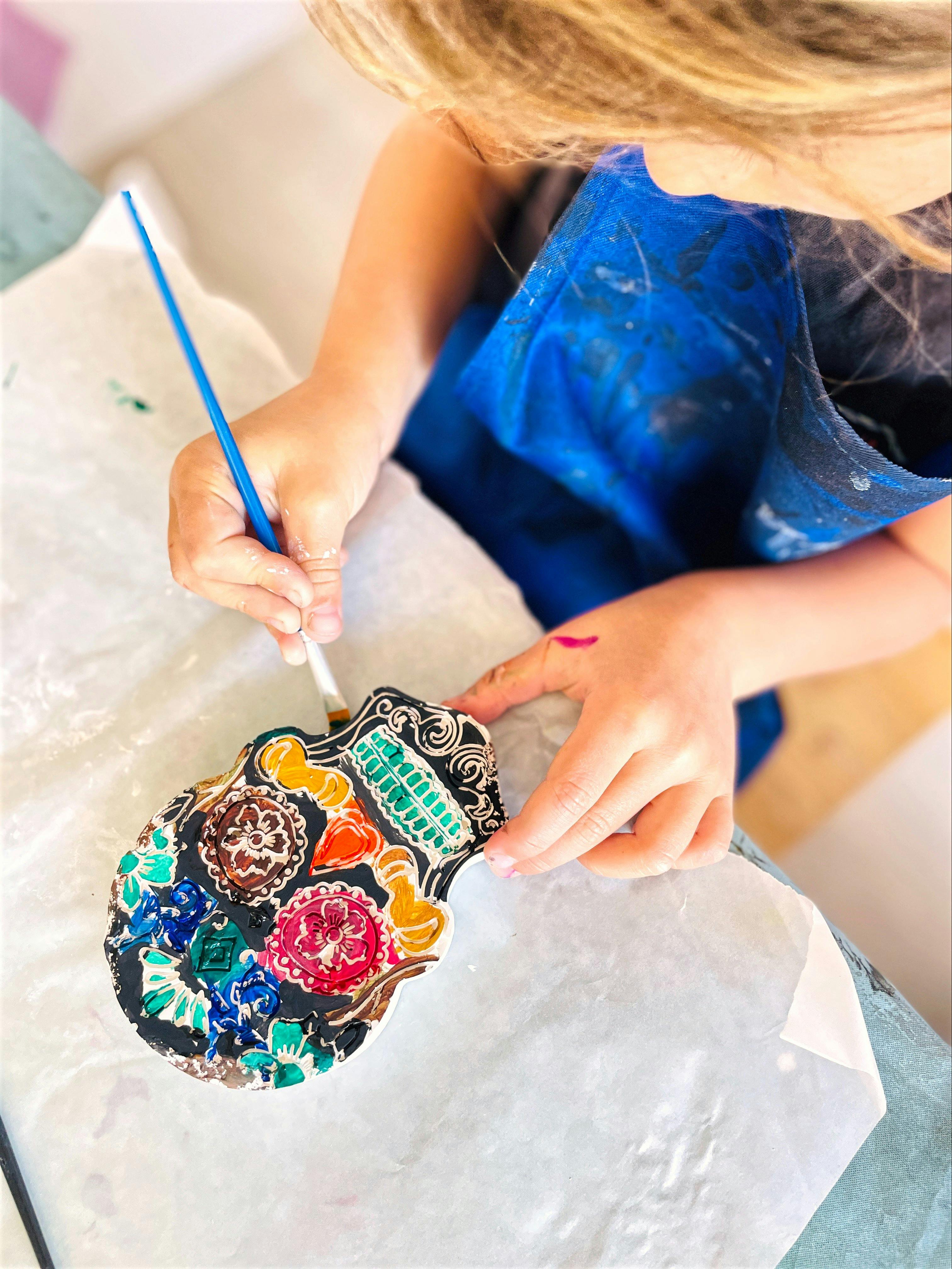 halloween, mexican skull painting