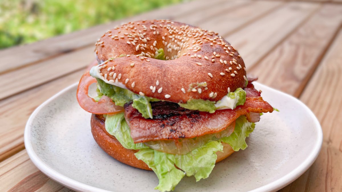 Bacon, Lettuce, Tomato and Avo Bagel