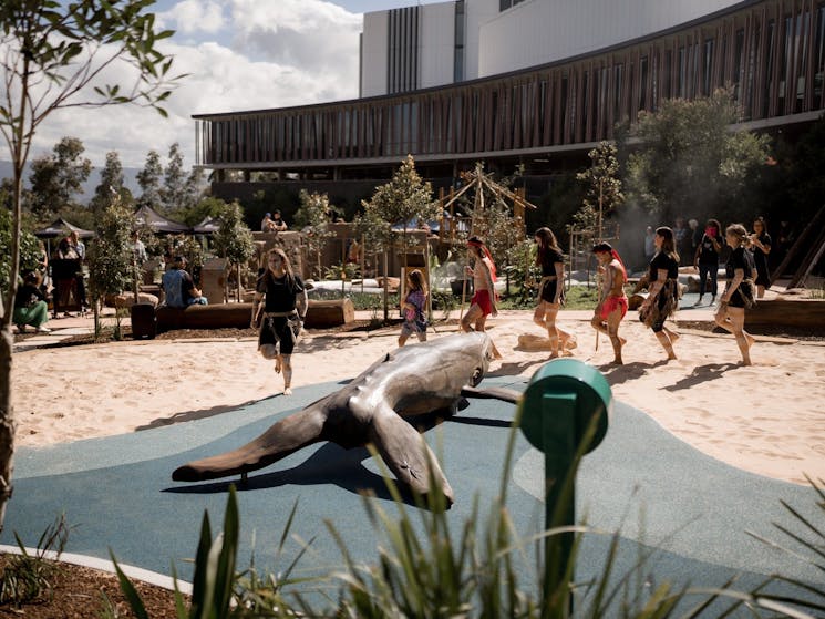Whale- Play area at the Yirran Maru Aboriginal  Interpretive Playspace