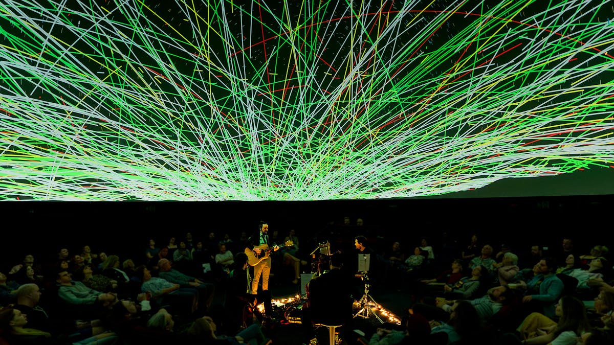 2023 album launch show. Tracing the paths of satellites orbiting Earth