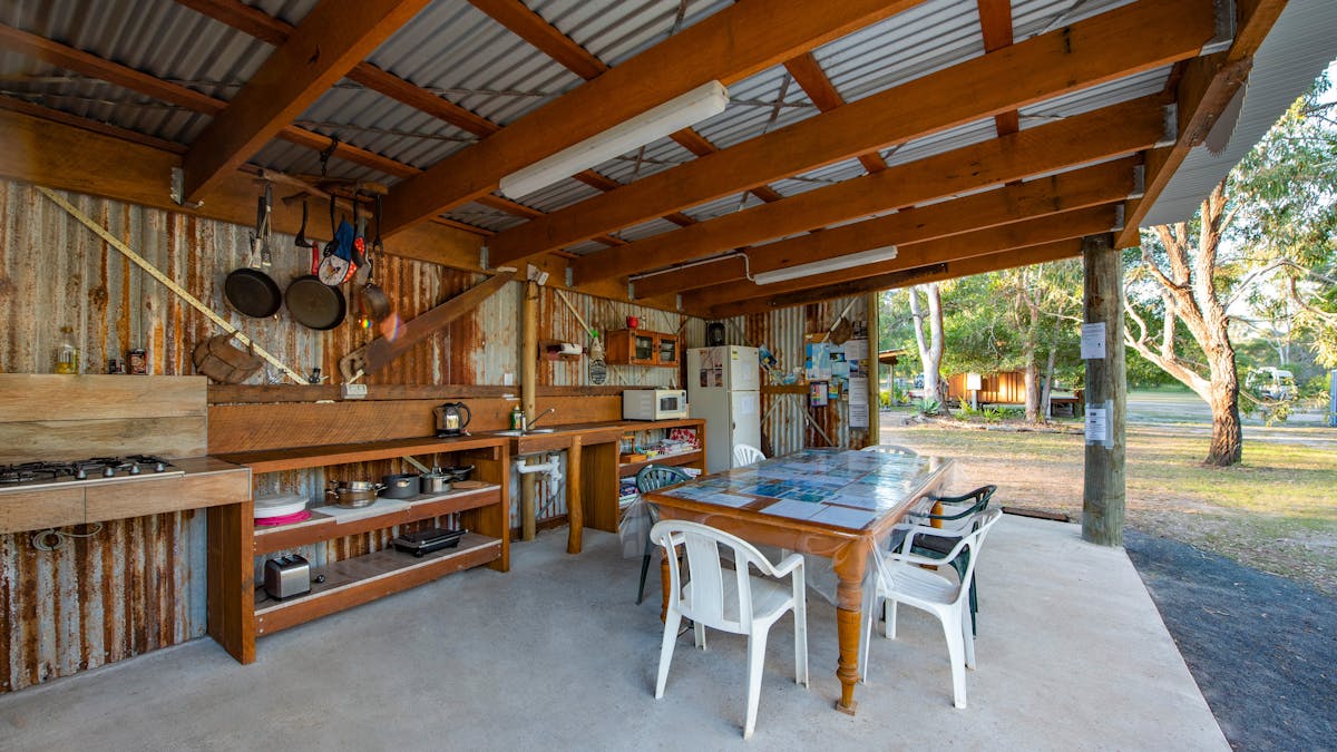 Bush Kitchen - fully equipped for all with gas cooktop, tour information & games