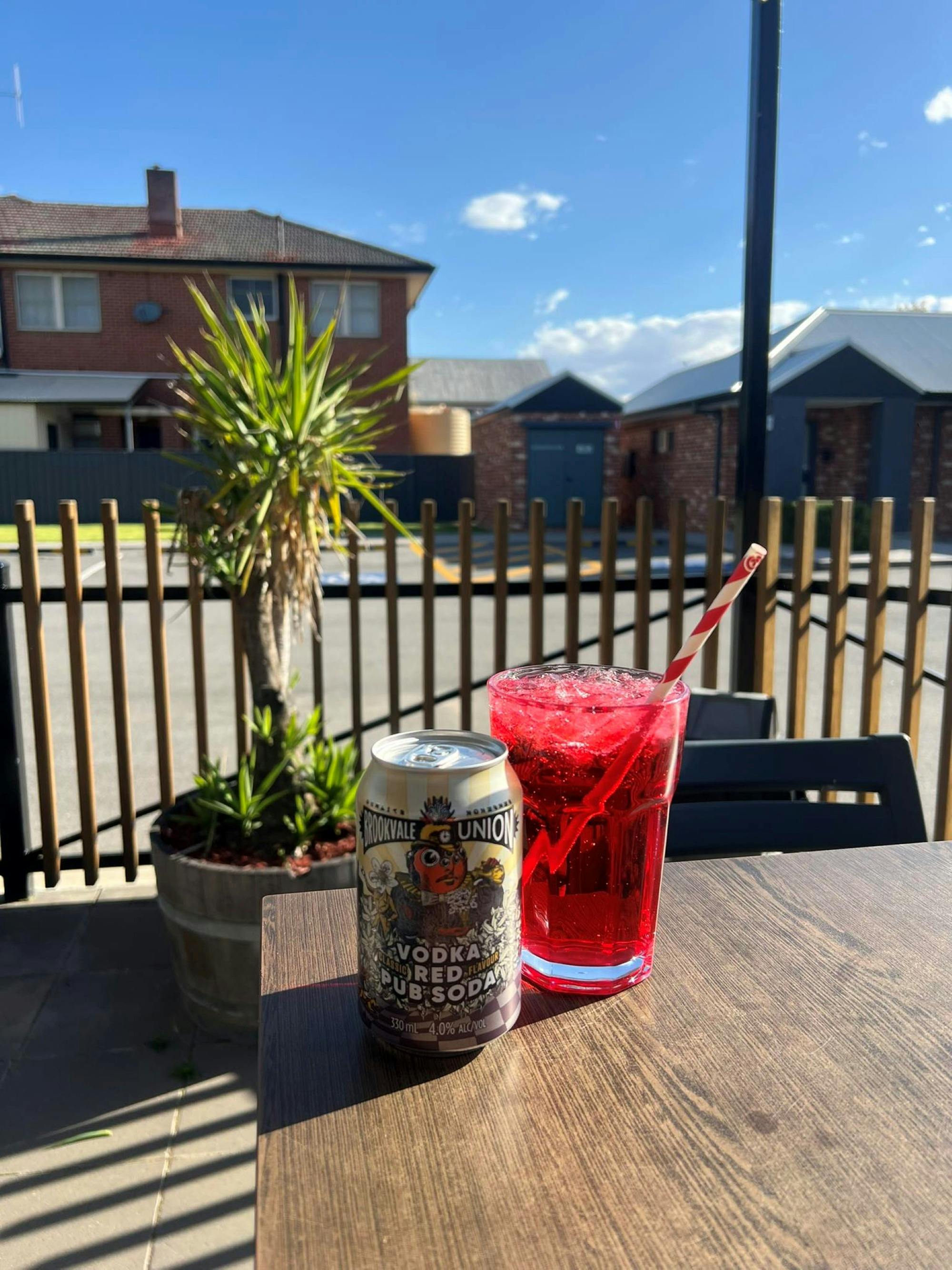 Drinks on outdoor table