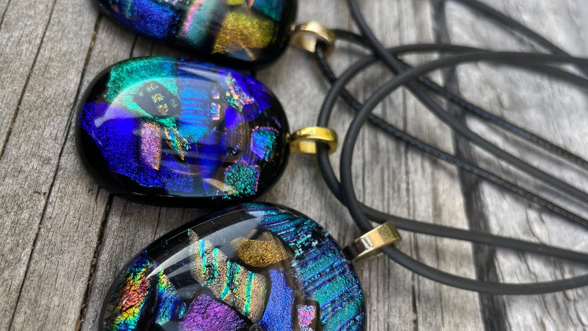 Beautiful Dichroic glass pendants