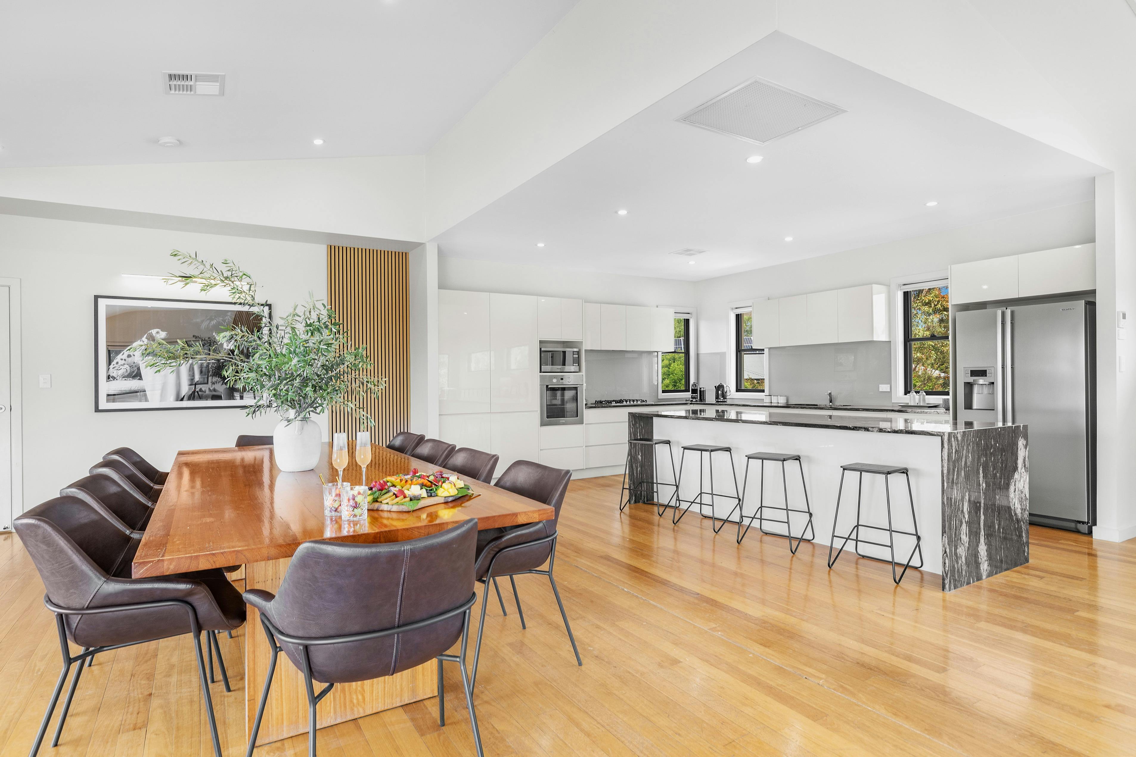 The Barrington dining and kitchen area