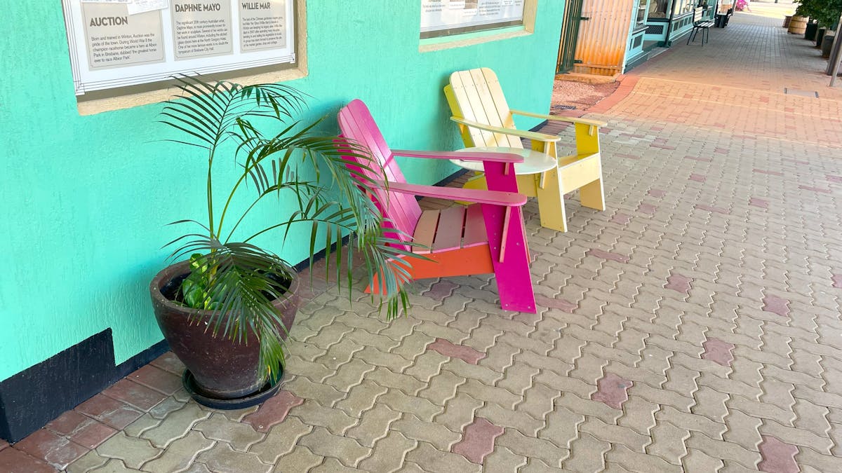 Seats in front of the North Gregory Hotel