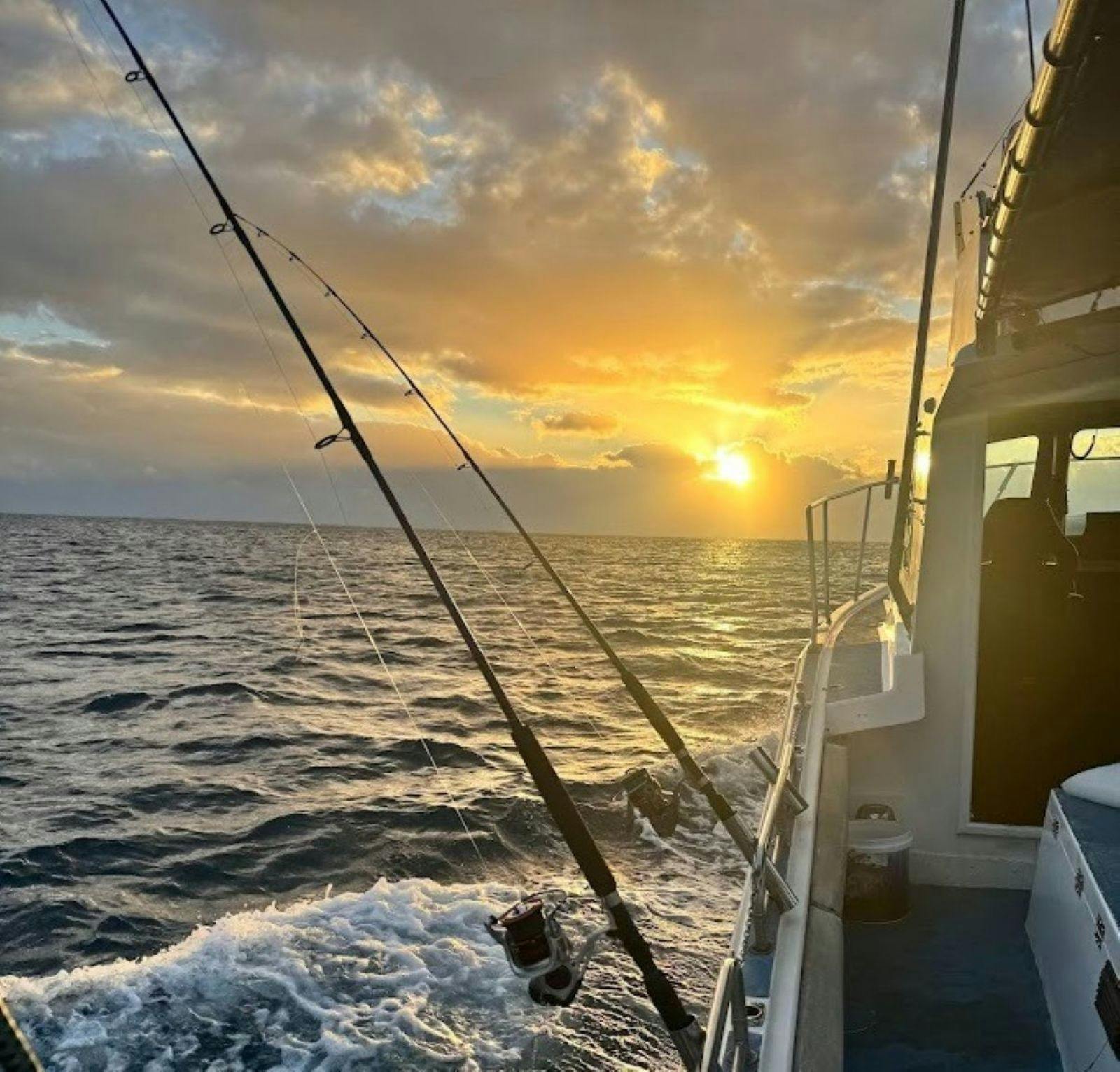Sunset ocean fishing