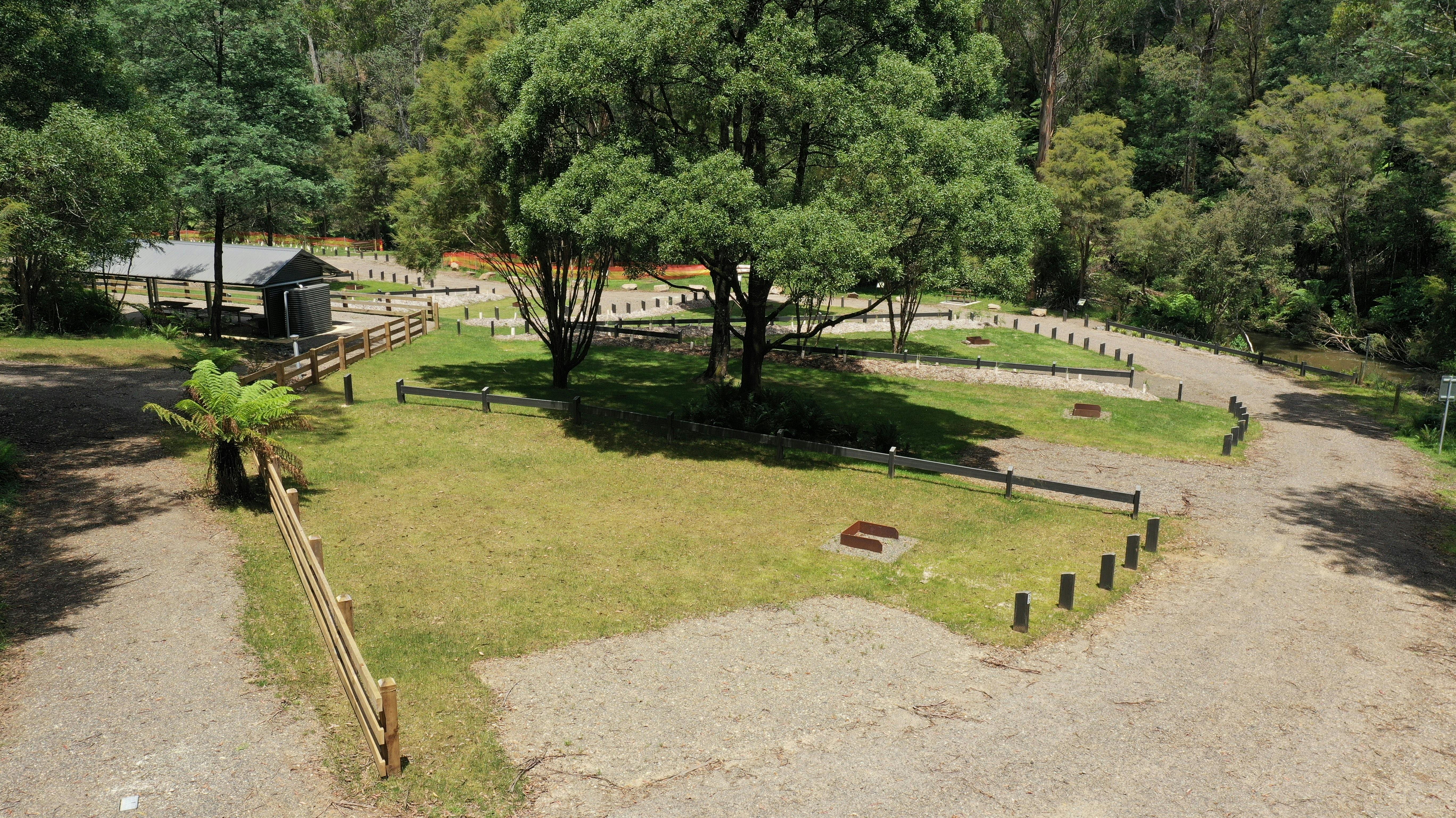 The grassy campground is spacious and well laid out