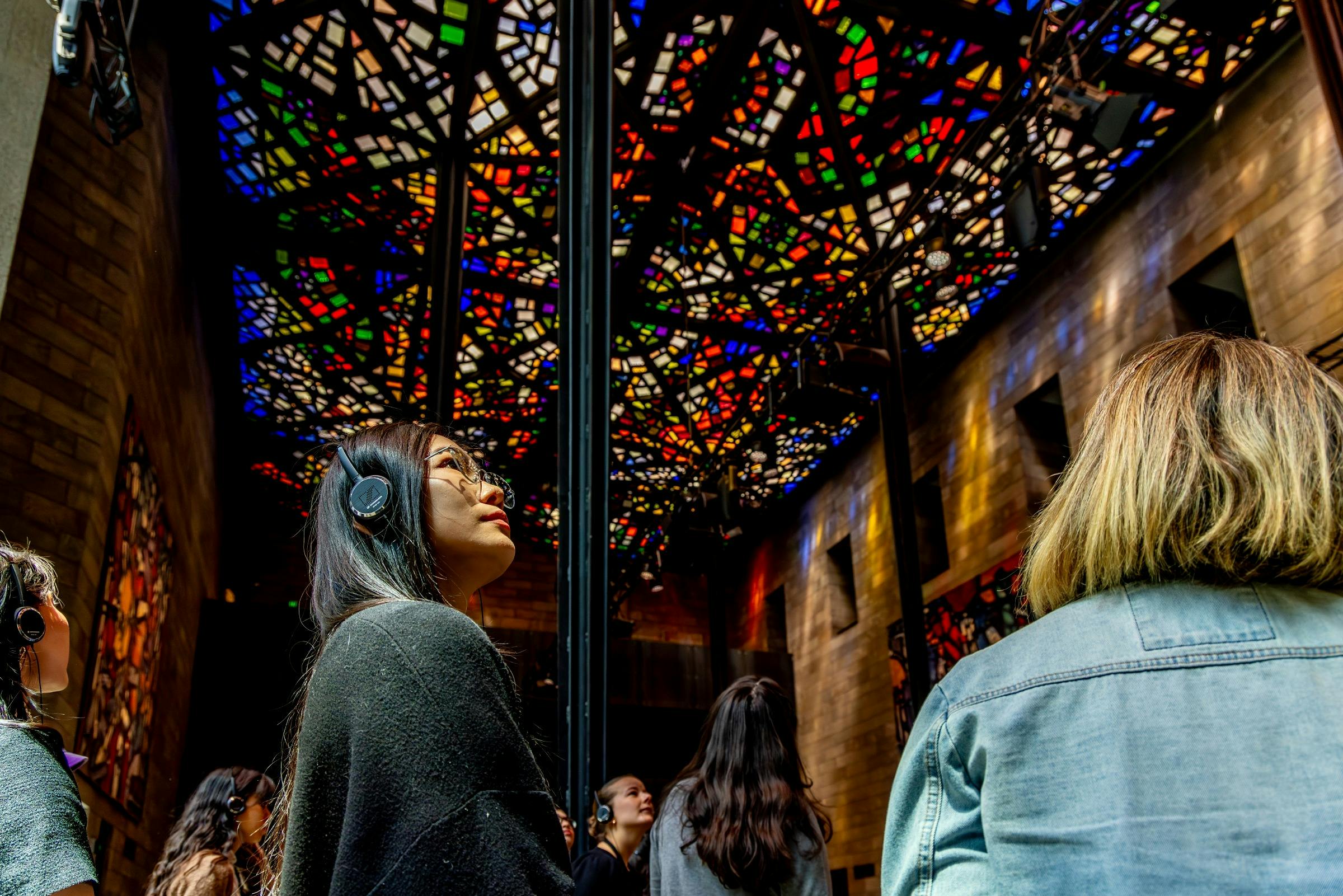 Visitors on a tour at the National Gallery of Victoria
