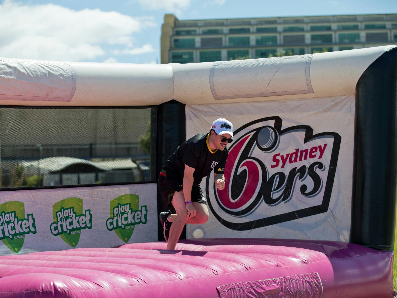 Participant playing Classic Catch at Step Out for Cancer