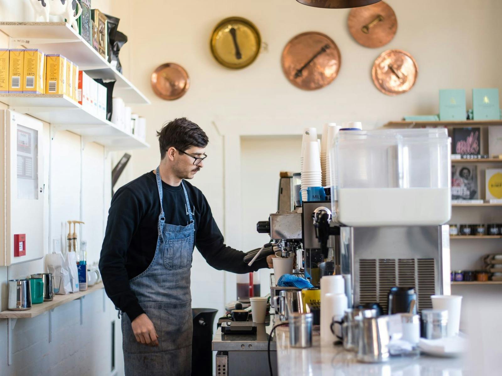 Barista at Salters Making Coffee
