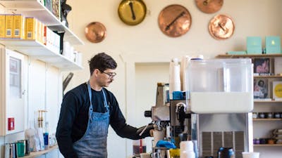 Barista at Salters Making Coffee