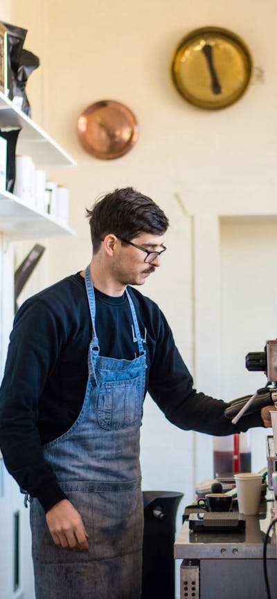 Barista at Salters Making Coffee