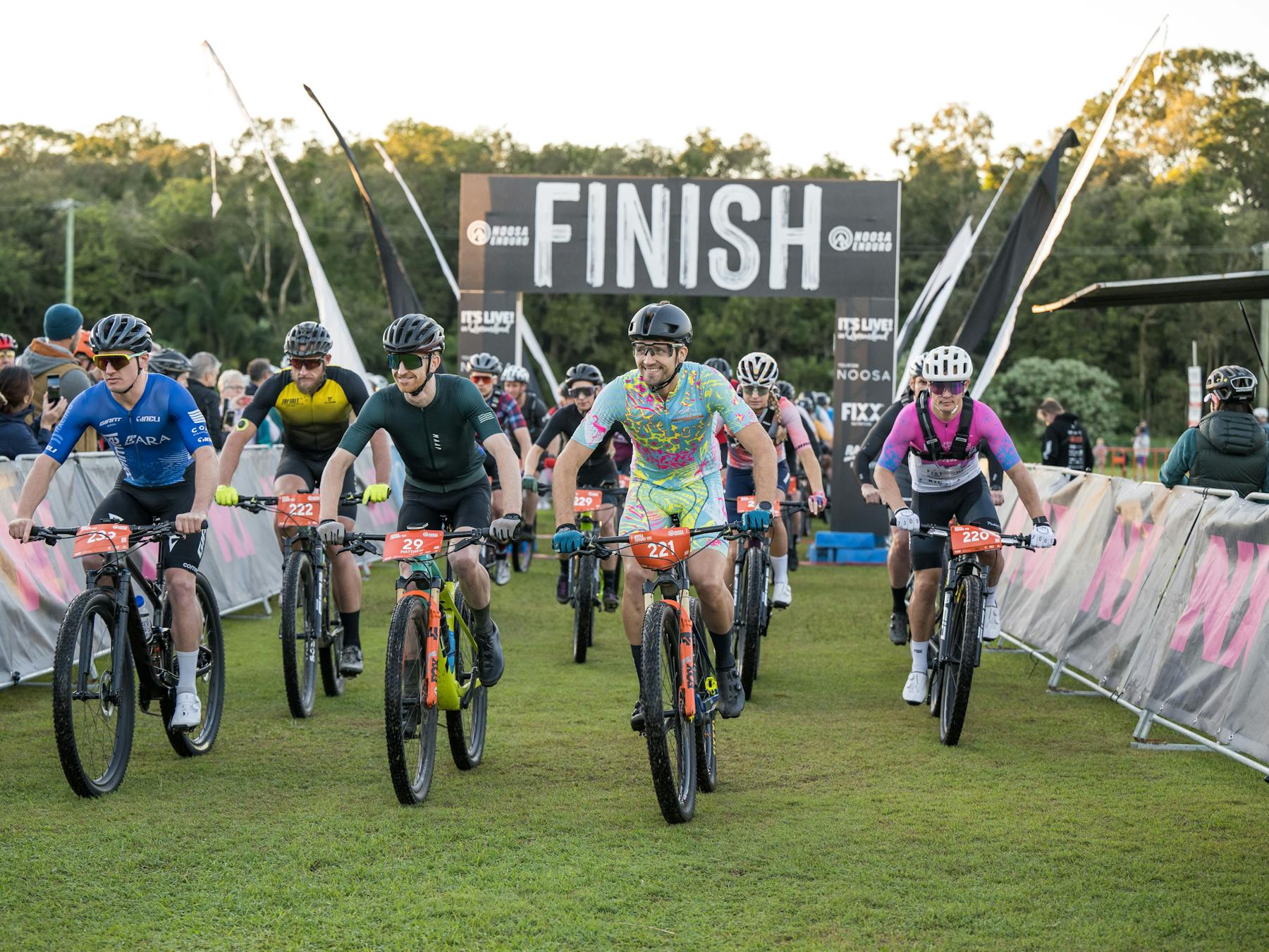 finish line bike riders