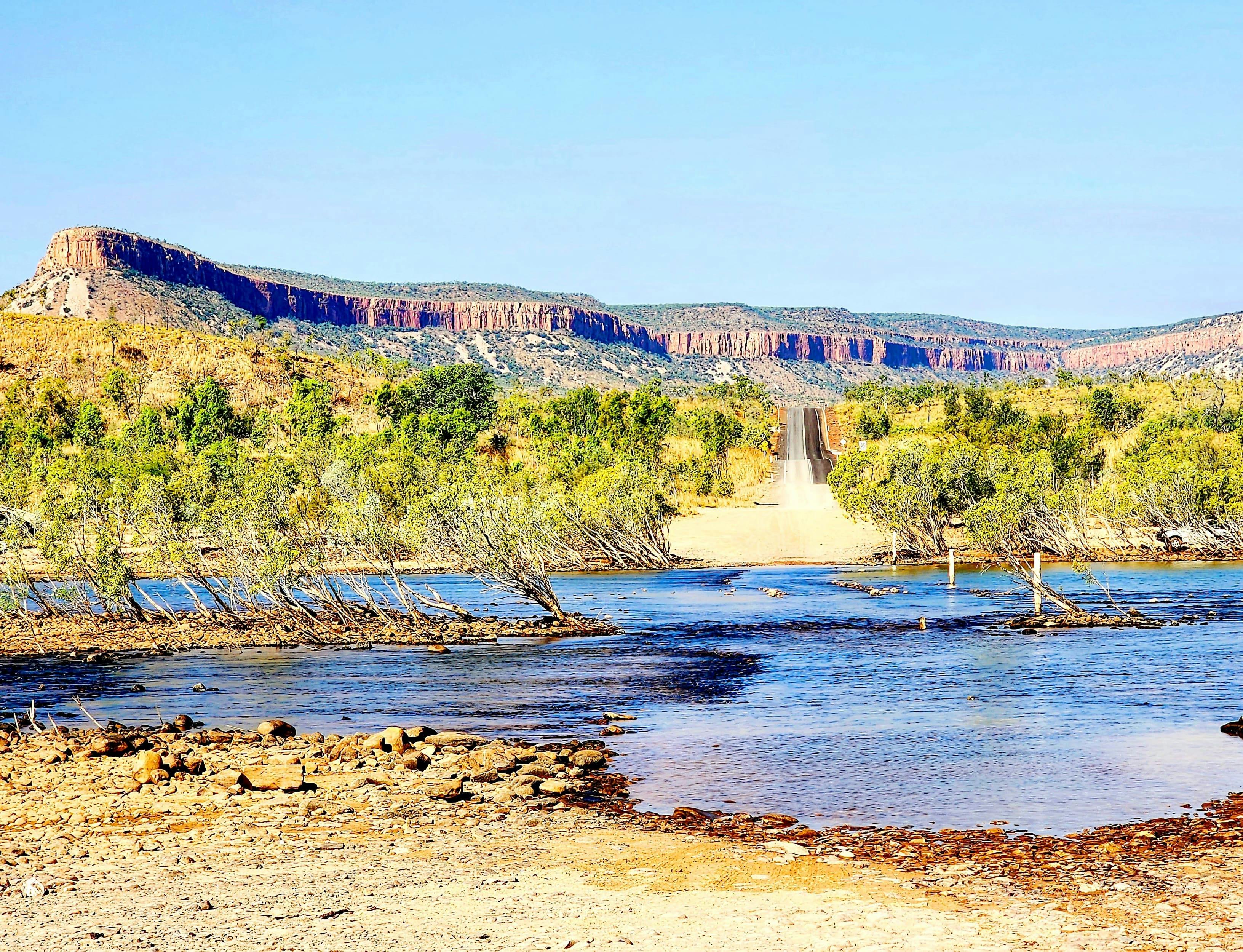 Pentecost River flows past the Cockburn Ranges in Western Australia