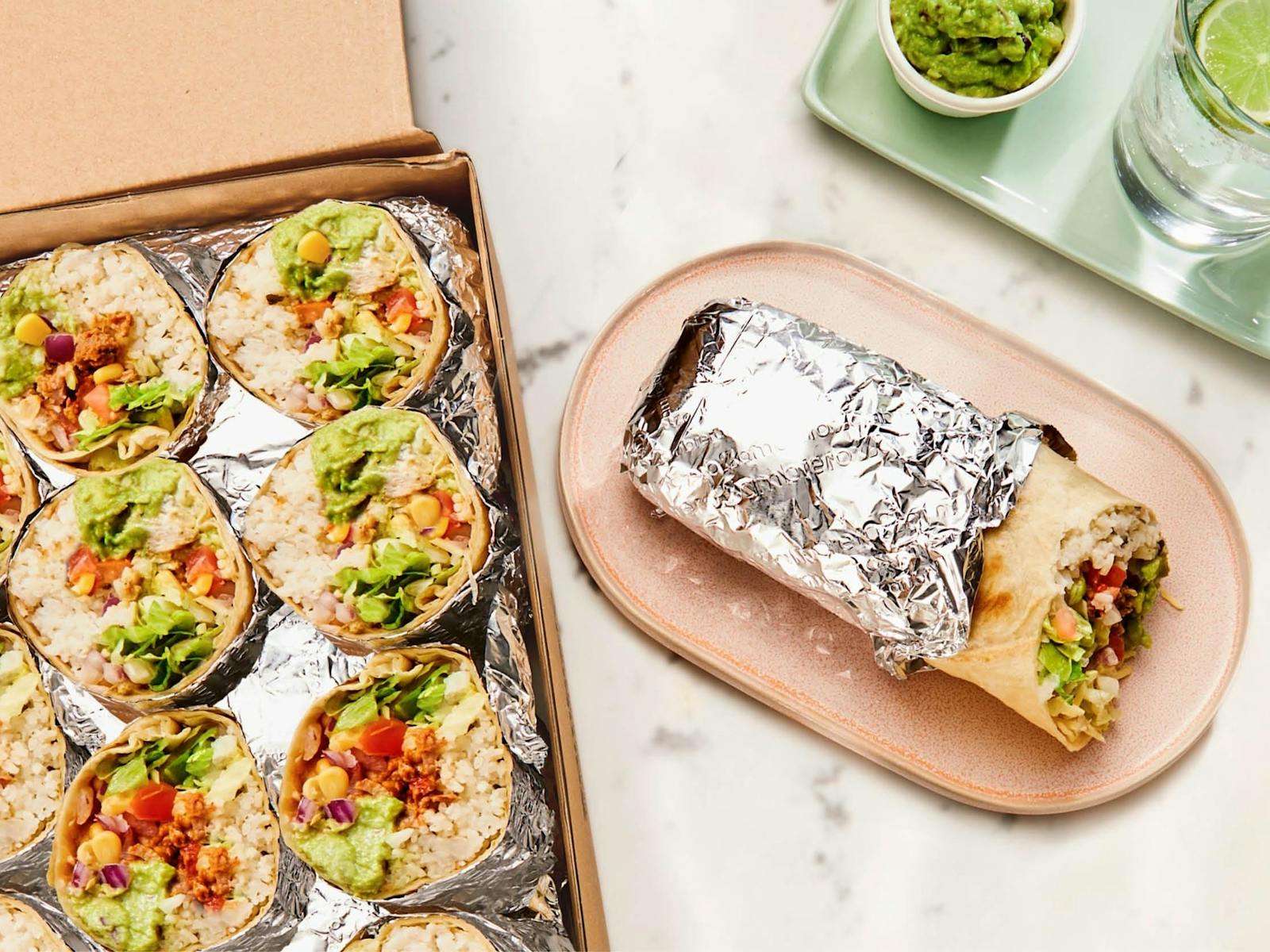 Selection of menu items for catering requests such as burritos Selection of menu items for catering requests such as burritos