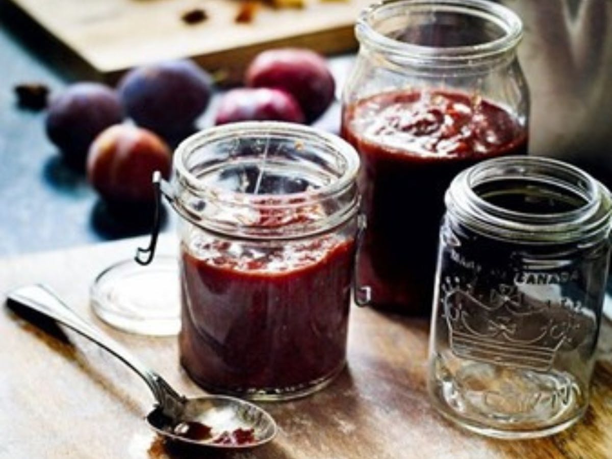 Chutney and sauces in jars