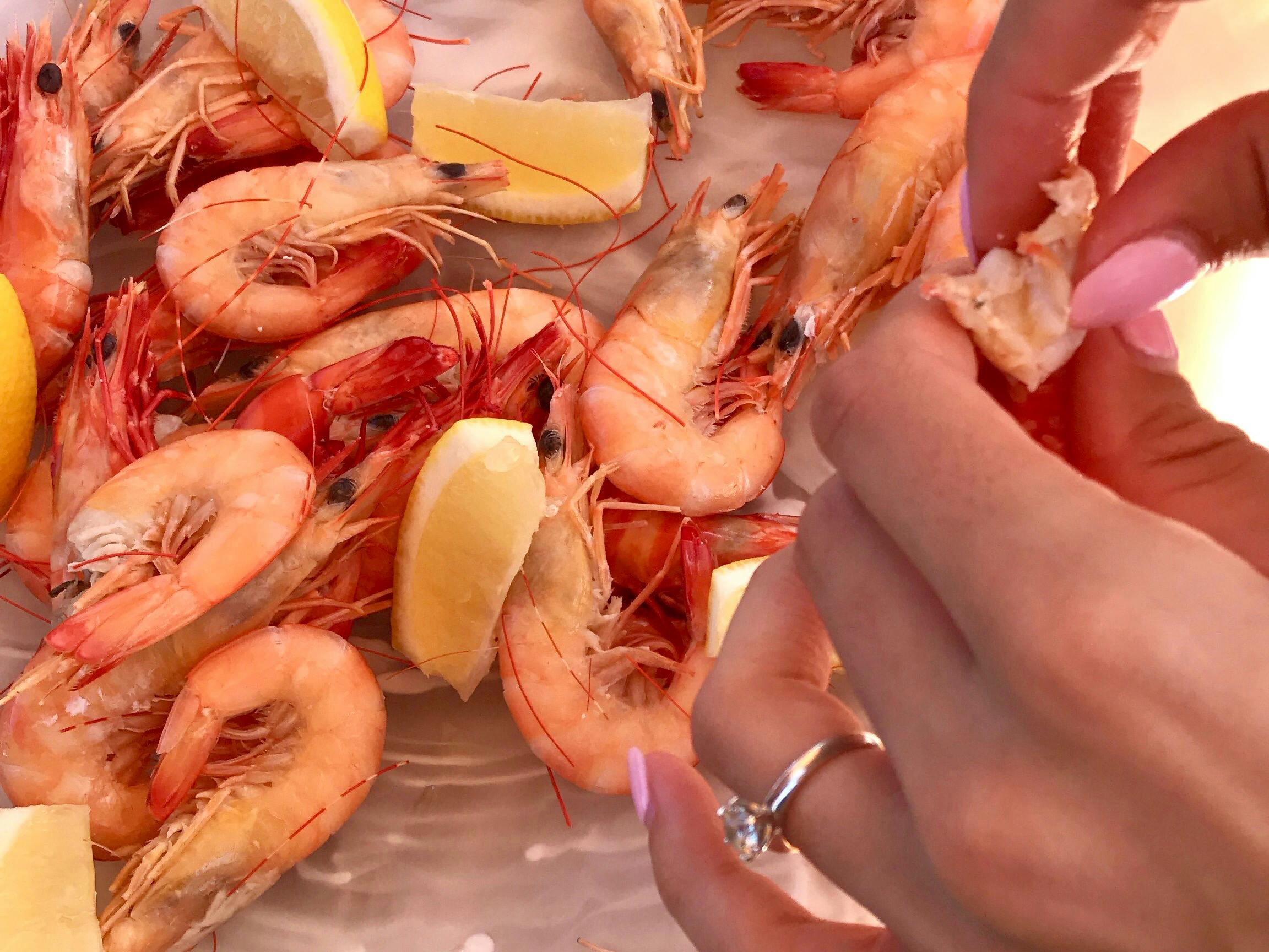 Delicious locally caught prawns