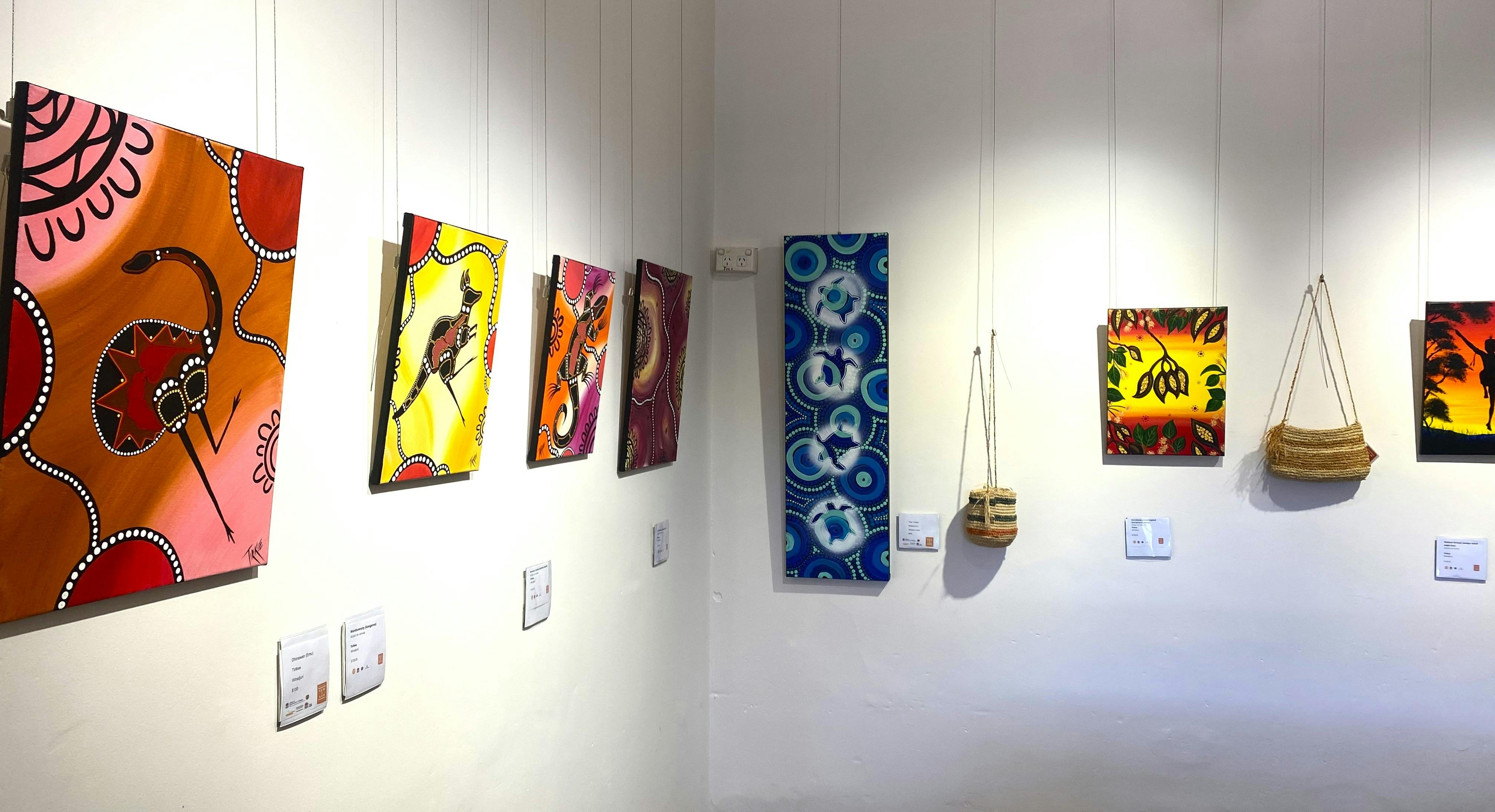 Paintings at Kew Y Ahn Aboriginal Gallery