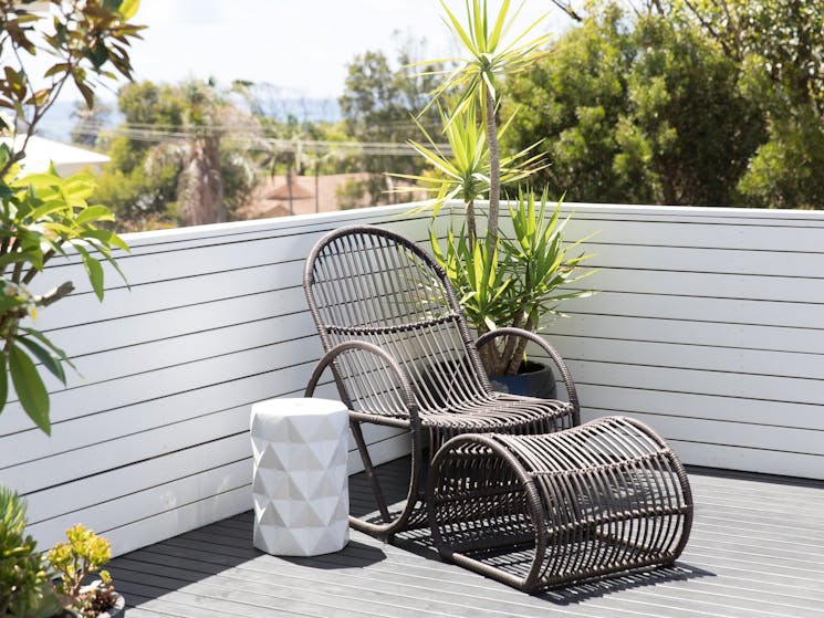 White Beach Cottage - relax on the deck