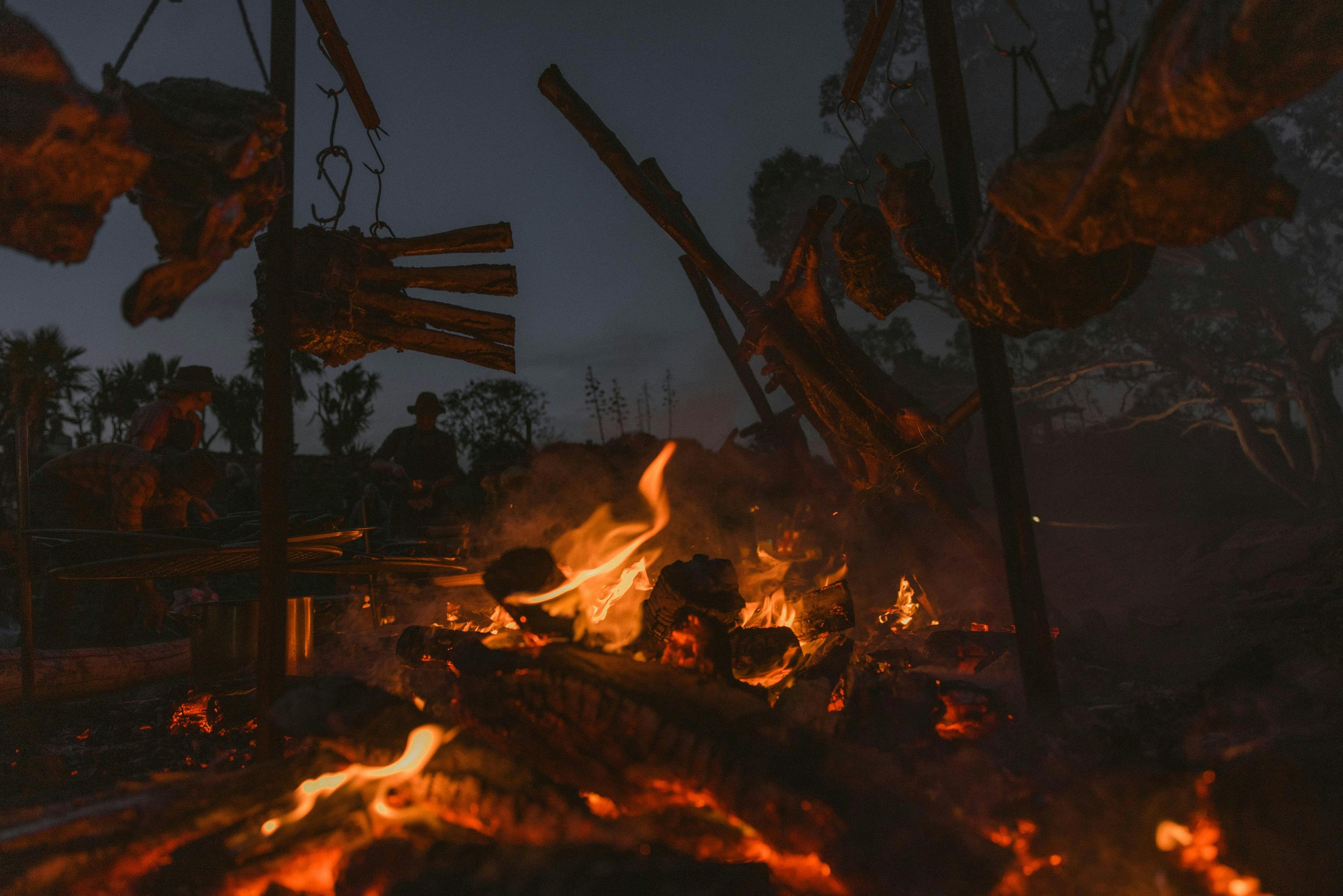 Cooking over a firepit