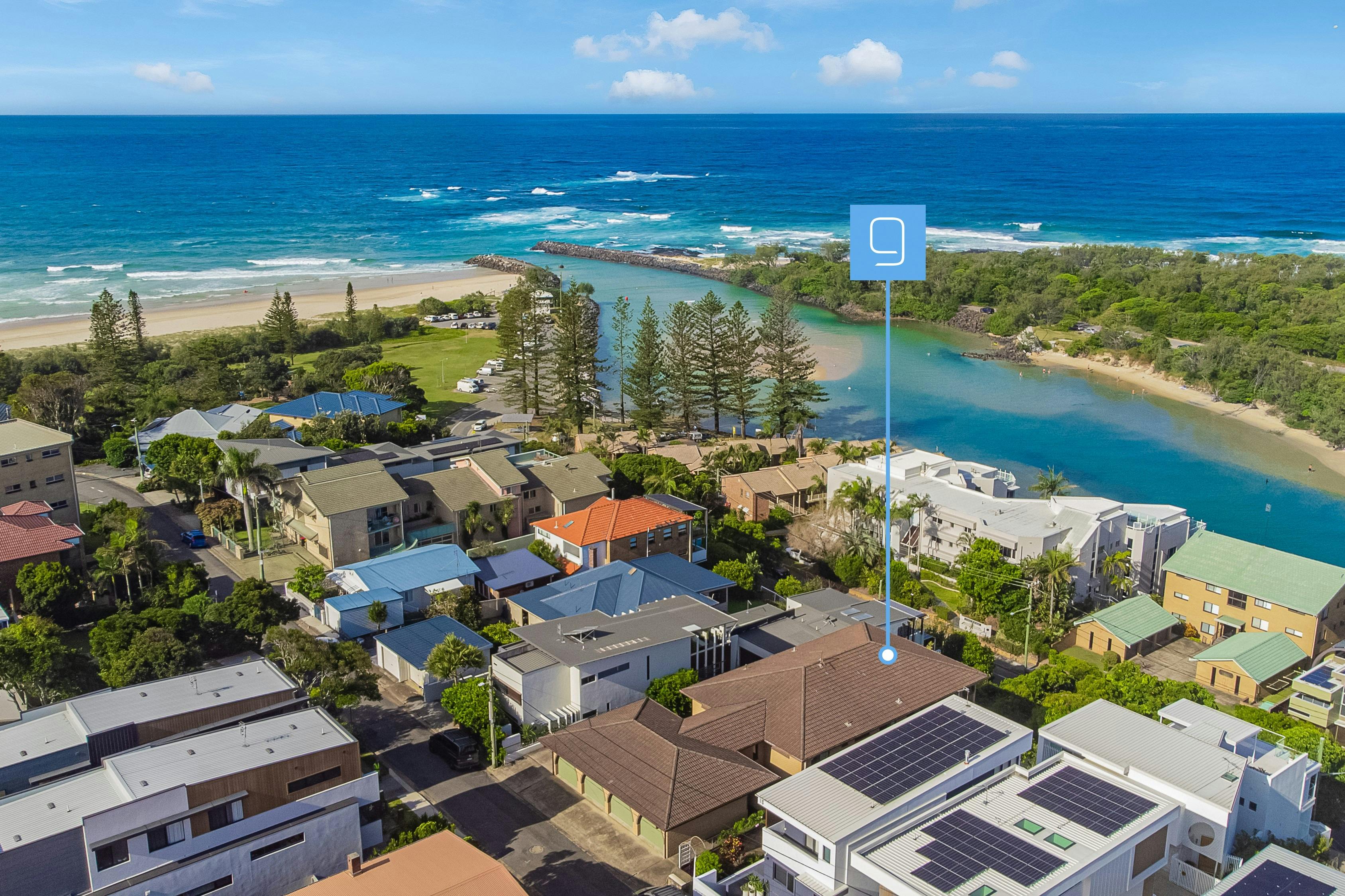 Aerial shot showing location