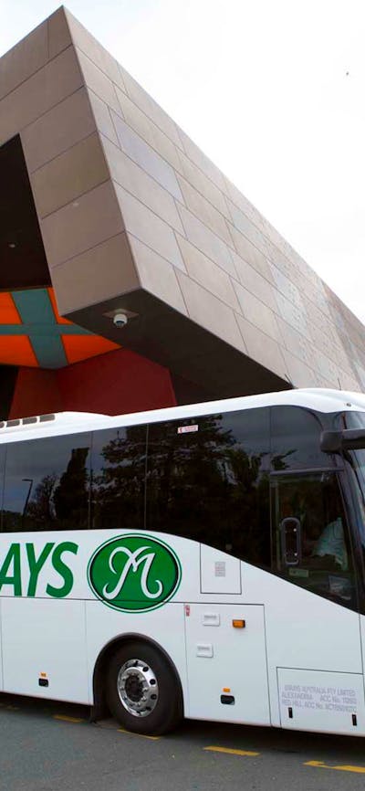 Murrays bus outside the National Museum of Canberra