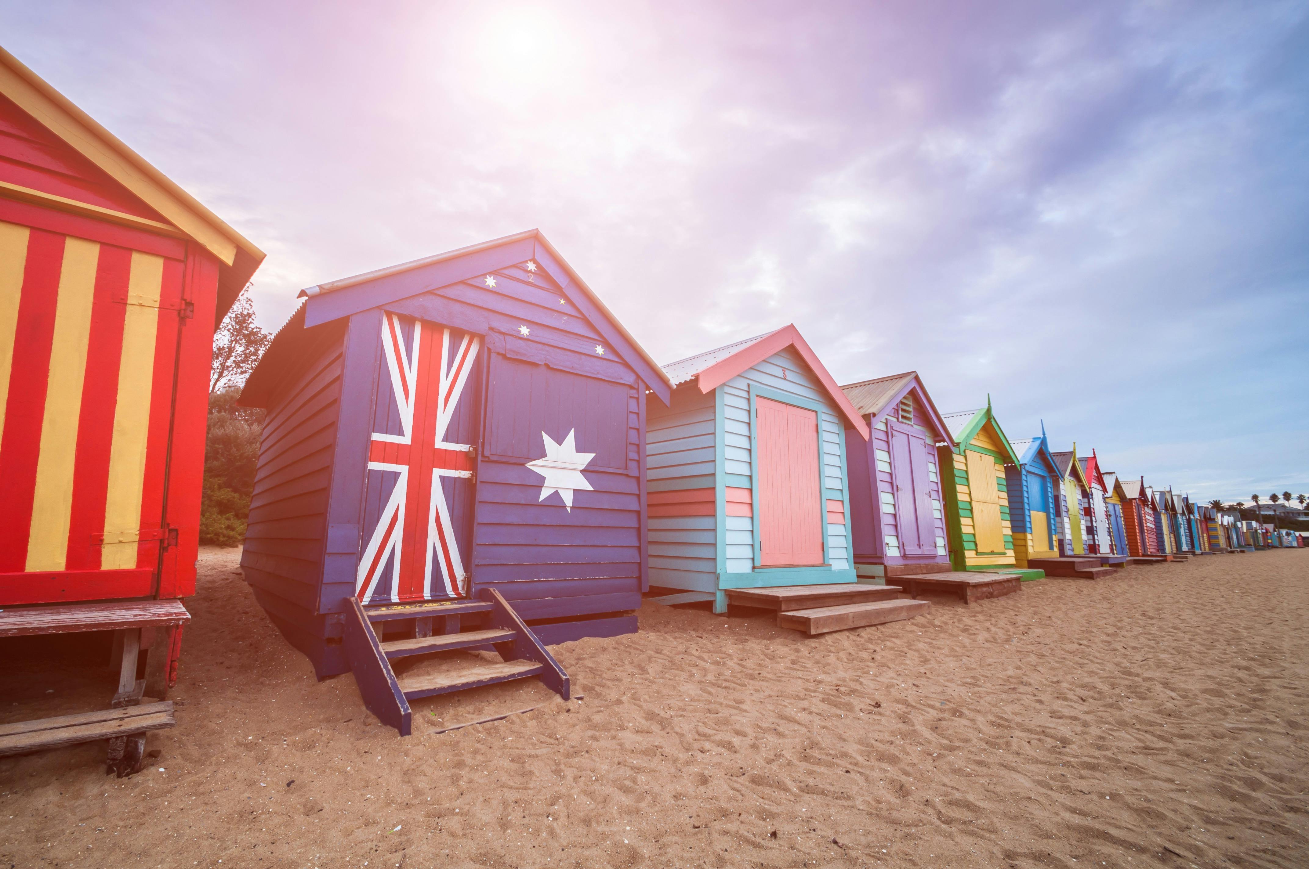 Brighton Beach Boxes. A popular tourist destination in Melbourne, Australia.